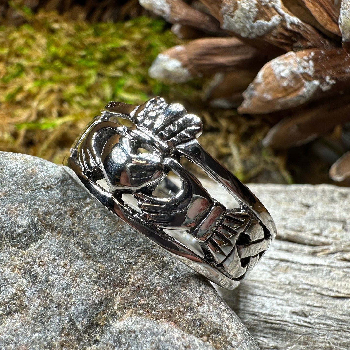 Celtic Ring, Irish Wedding Ring, Ireland Ring, Claddagh Ring, Irish Ring, Promise Ring, Anniversary Gift, Silver Wedding Band, Ireland Gift