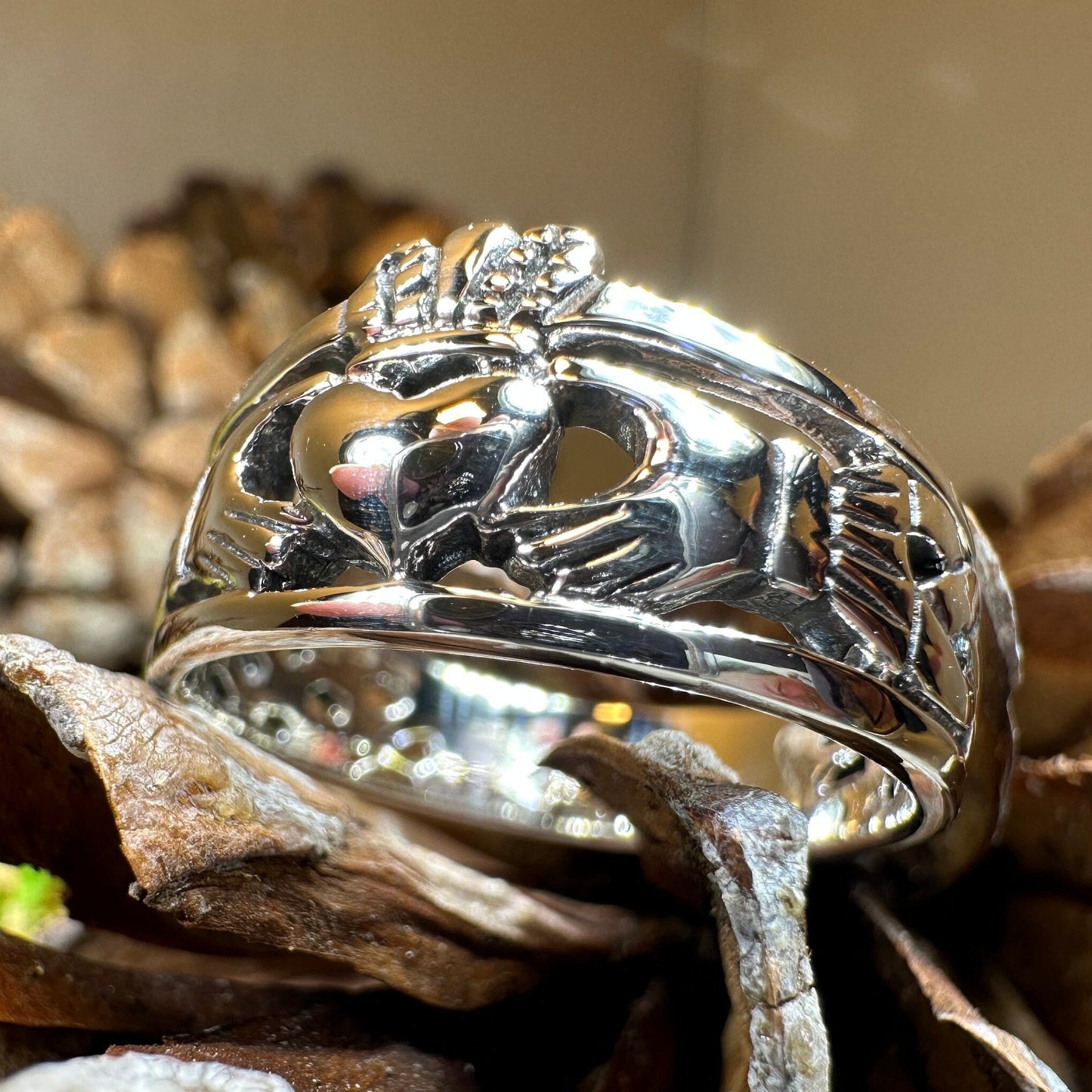 Celtic Ring, Irish Wedding Ring, Ireland Ring, Claddagh Ring, Irish Ring, Promise Ring, Anniversary Gift, Silver Wedding Band, Ireland Gift