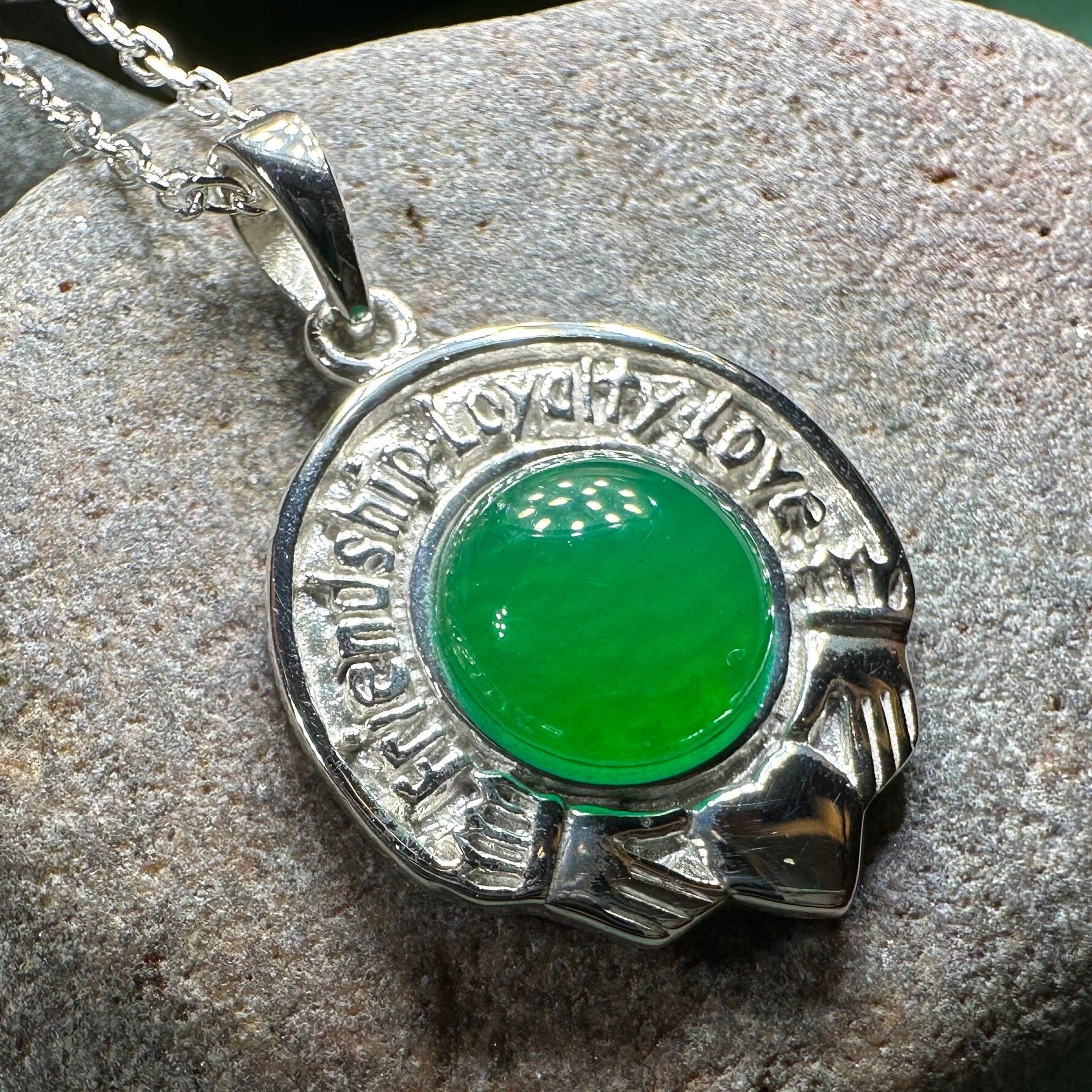 Friendship, Loyalty and Love Claddagh Necklace — view 9