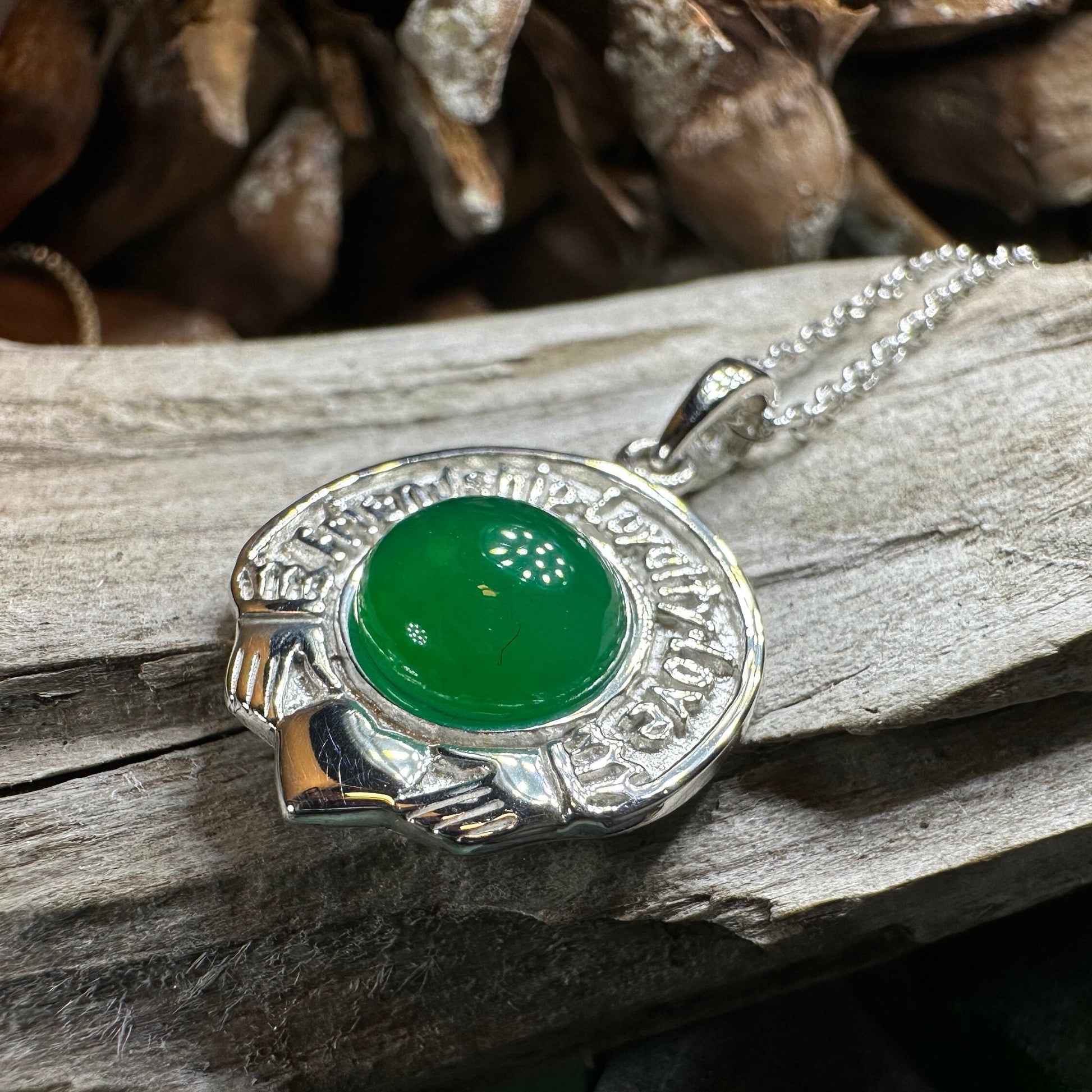 Friendship, Loyalty and Love Claddagh Necklace — view 3
