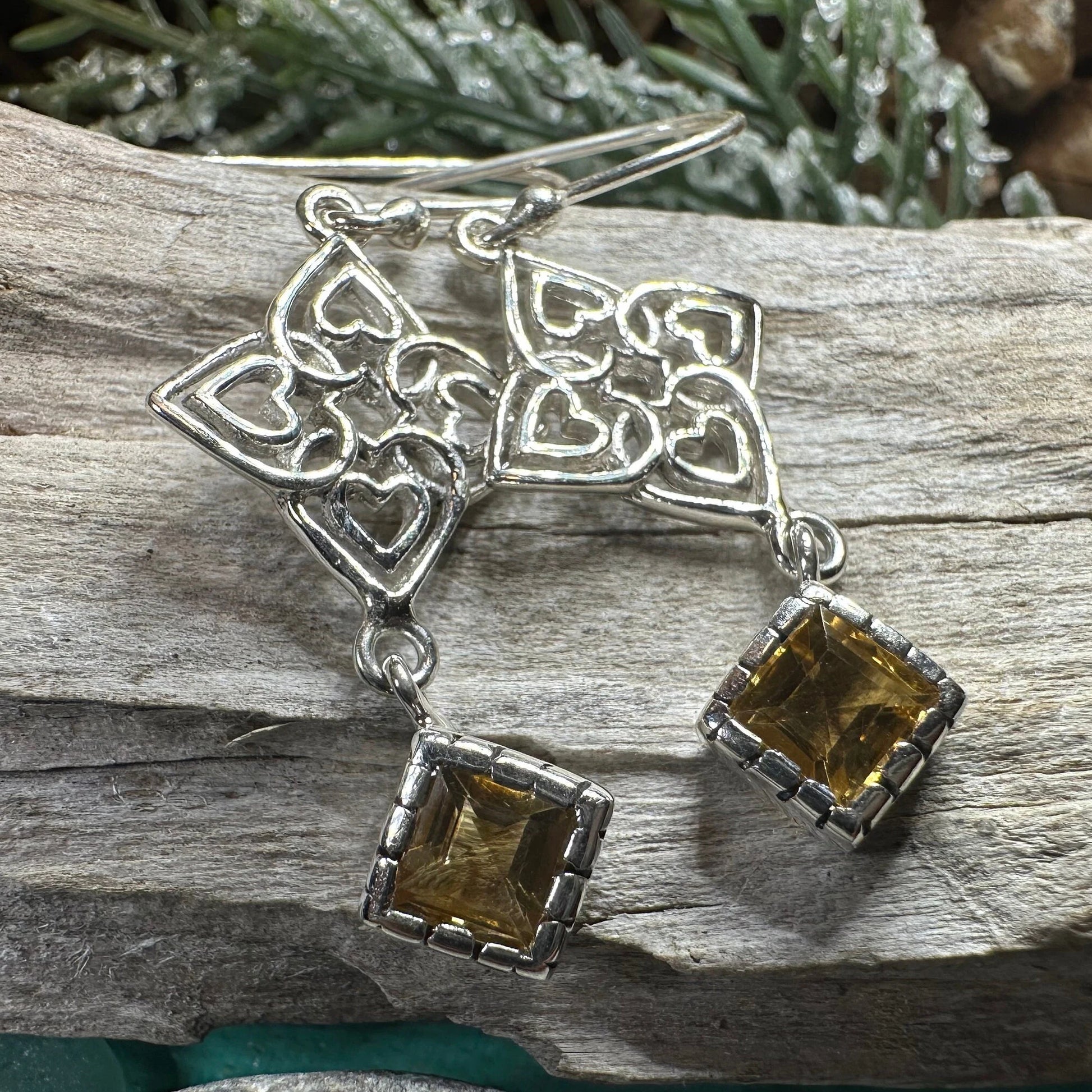 Celtic Love Knot Citrine Earrings — view 6