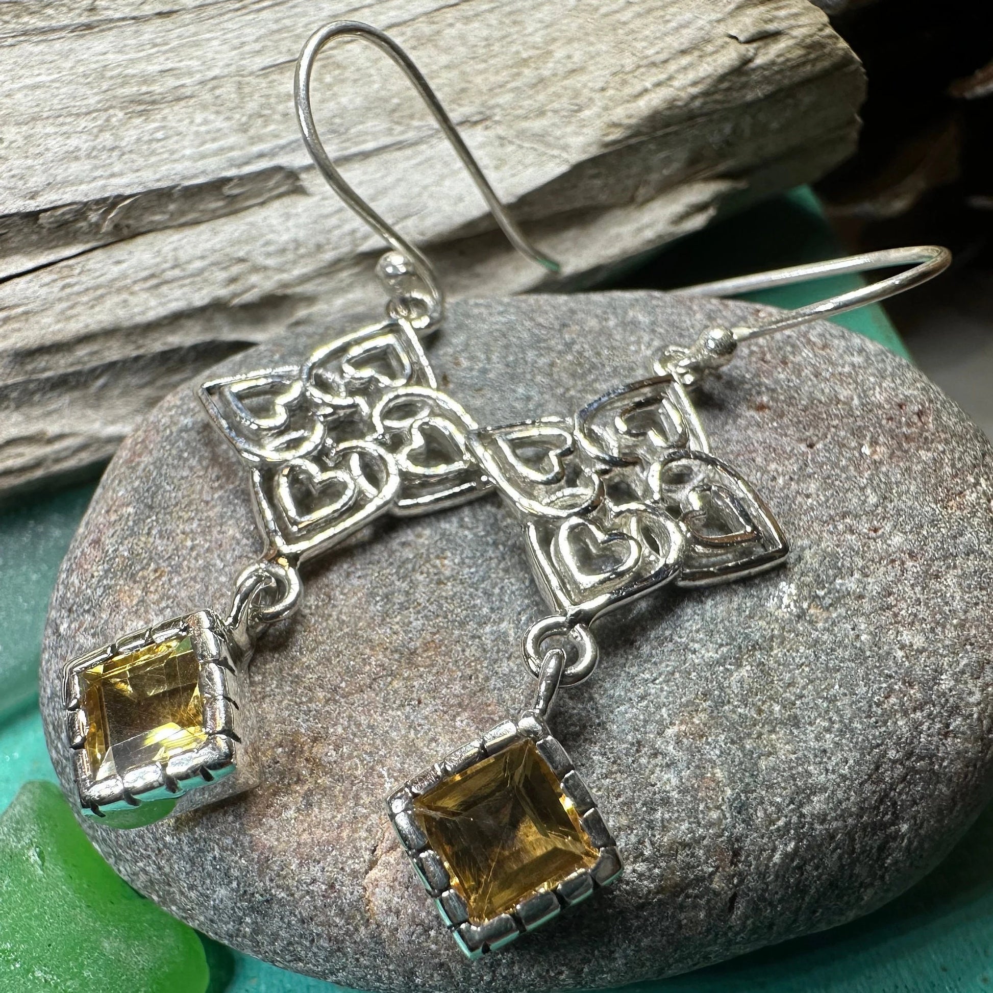Celtic Love Knot Citrine Earrings — view 4