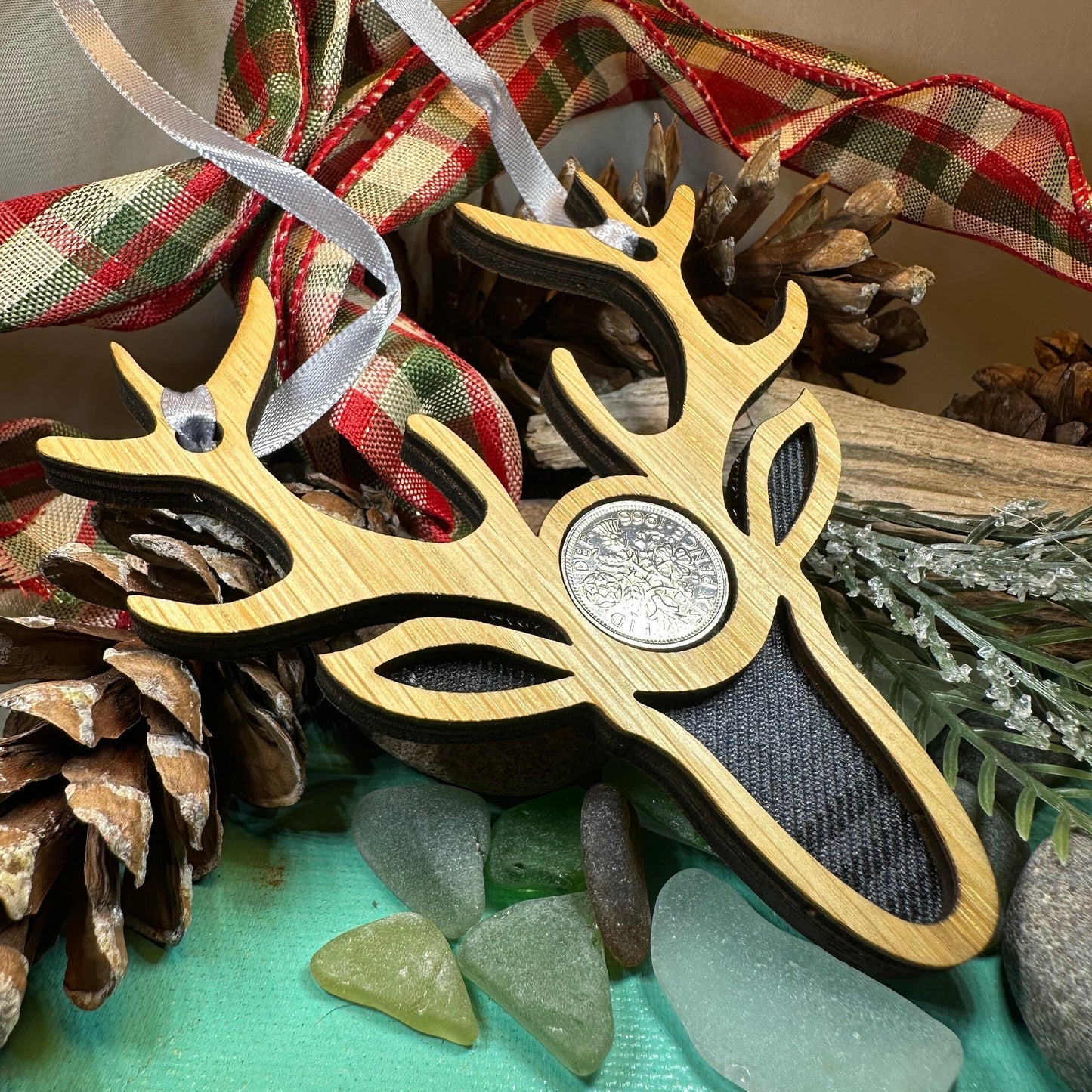 Tartan Stag Ornament