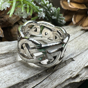 Celtic Ring, Irish Wedding Ring, Silver Scottish Ring, Large Irish Ring, Promise Ring, Anniversary Gift, Wedding Band, Ireland Gift
