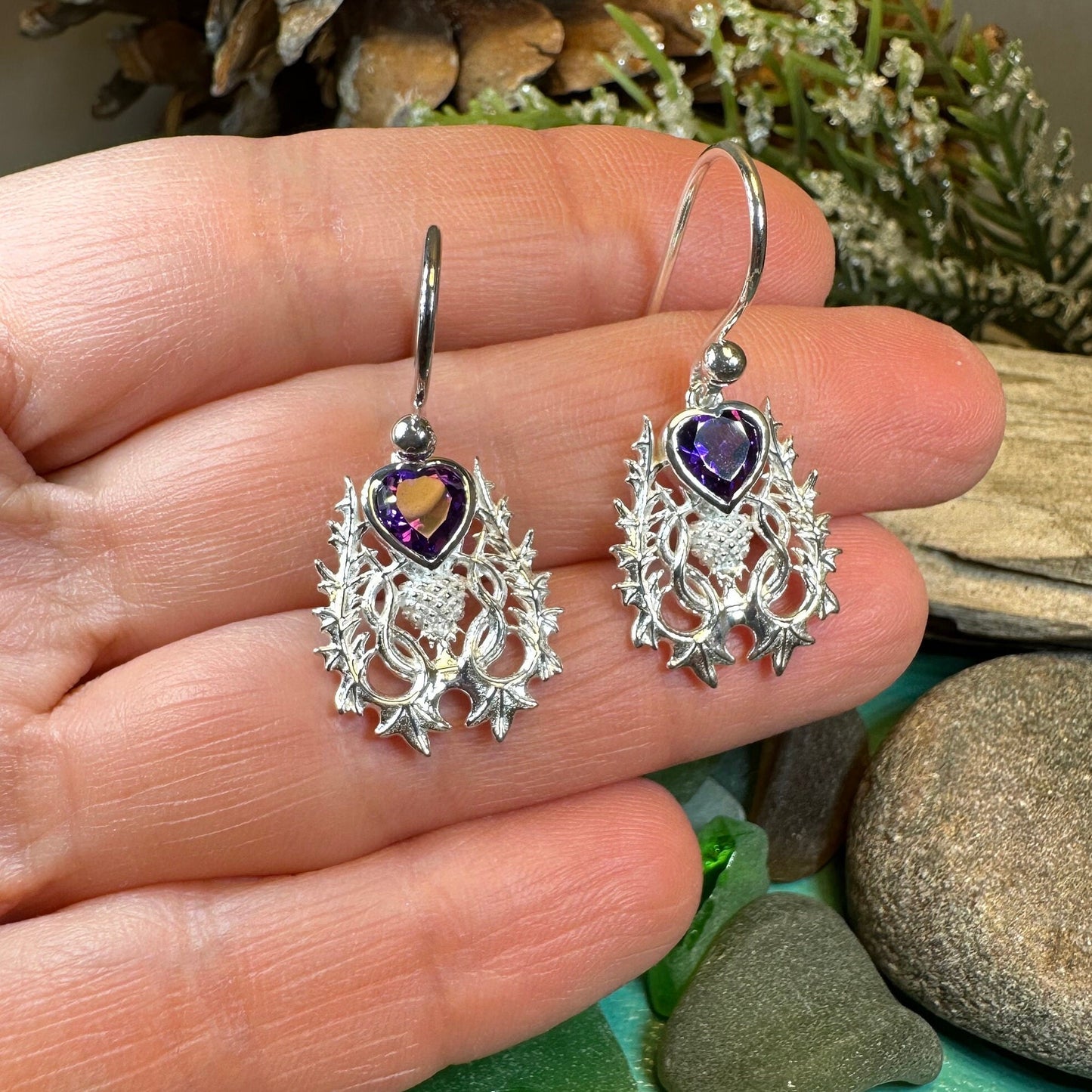 Thistle Earrings, Celtic Jewelry, Scotland Jewelry, Outlander Jewelry, Girlfriend Gift, Sister Gift, Mom Gift, Nature Jewelry, Wife Gift