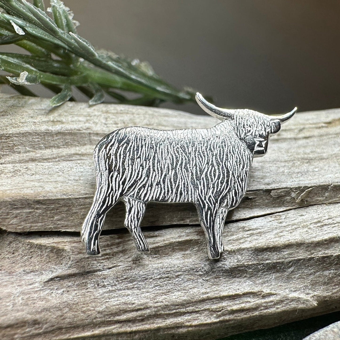 Realistic Highland Cow Brooch - Handmade in Scotland — view 8