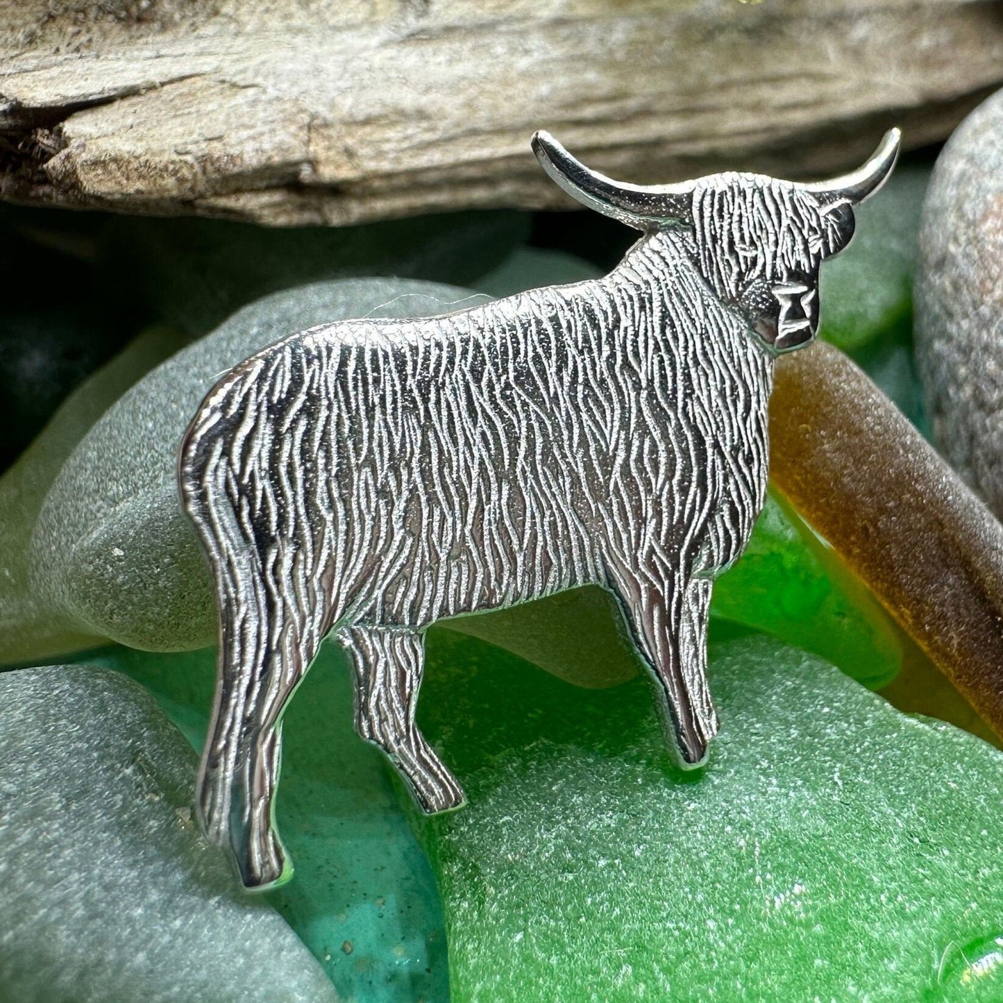 Realistic Highland Cow Brooch - Handmade in Scotland — view 2