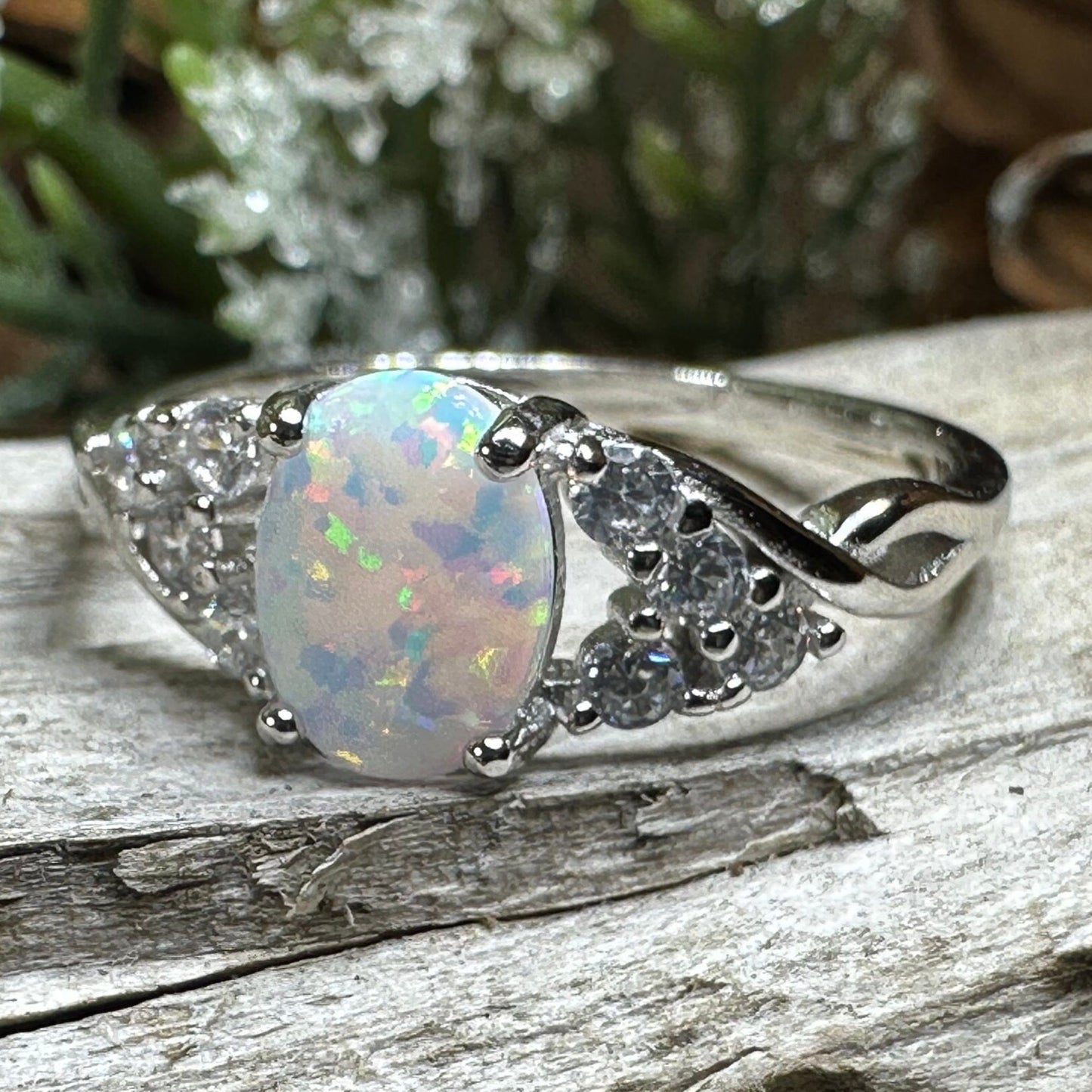 Opal Celtic Ring, Celtic Ring, Opal Engagement Ring, Silver Opal Ring, Anniversary Gift, Cocktail Ring, Birthstone Ring, Wife Gift, Mom Gift