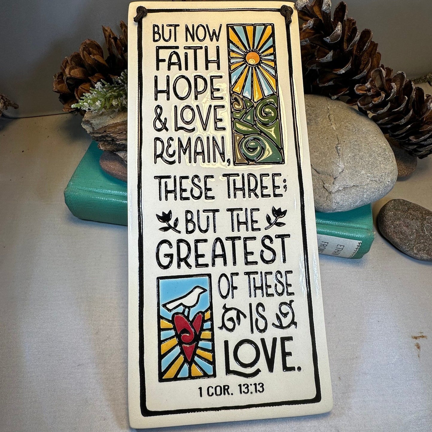 Faith Hope Love Christian Blessing Wall Art — view 5