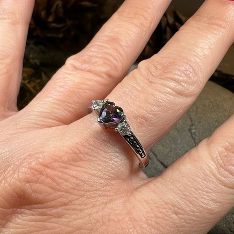 Load image into Gallery viewer, Heart Ring, Celtic Jewelry, Mystic Topaz Promise Ring, Birthstone Ring, Cocktail Ring, Anniversary Gift, Sweet 16 Gift, Girlfriend Gift
