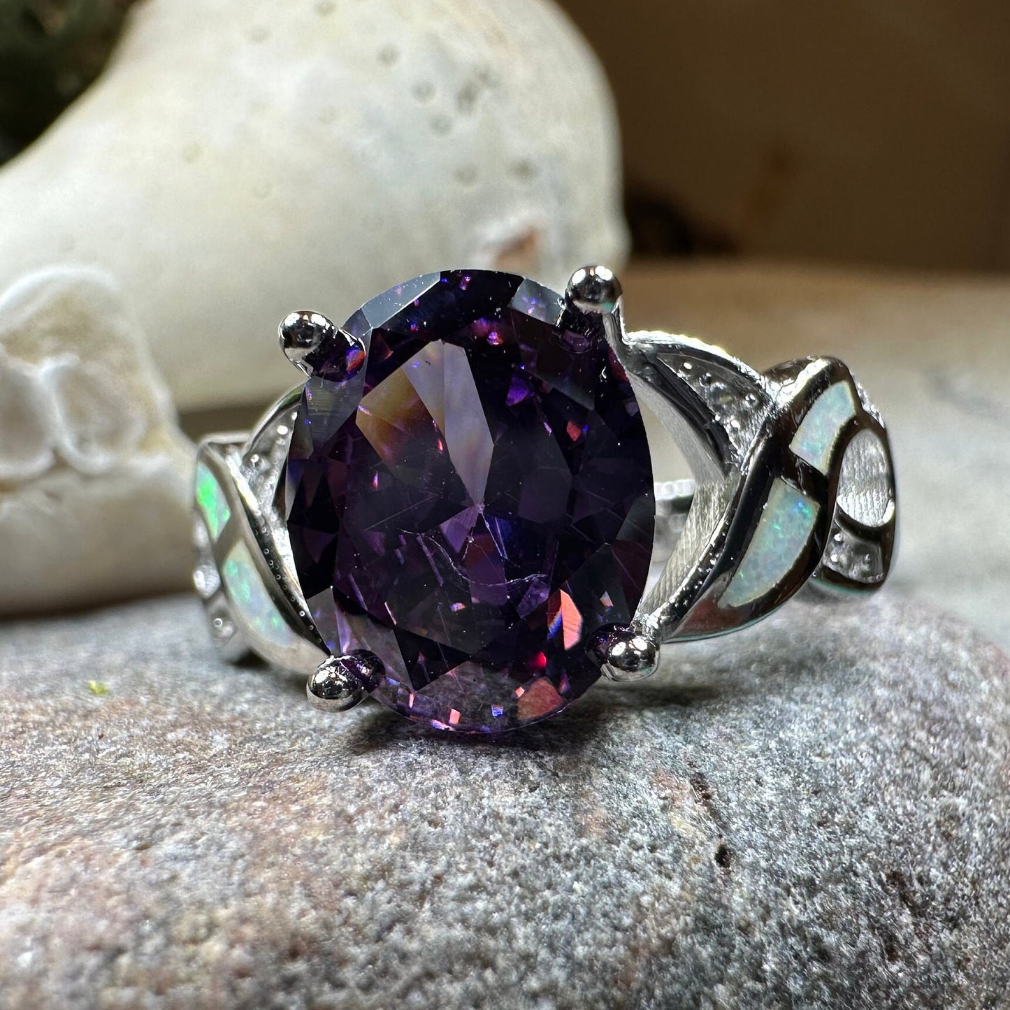 Boinne Opal Celtic Ring — view 2