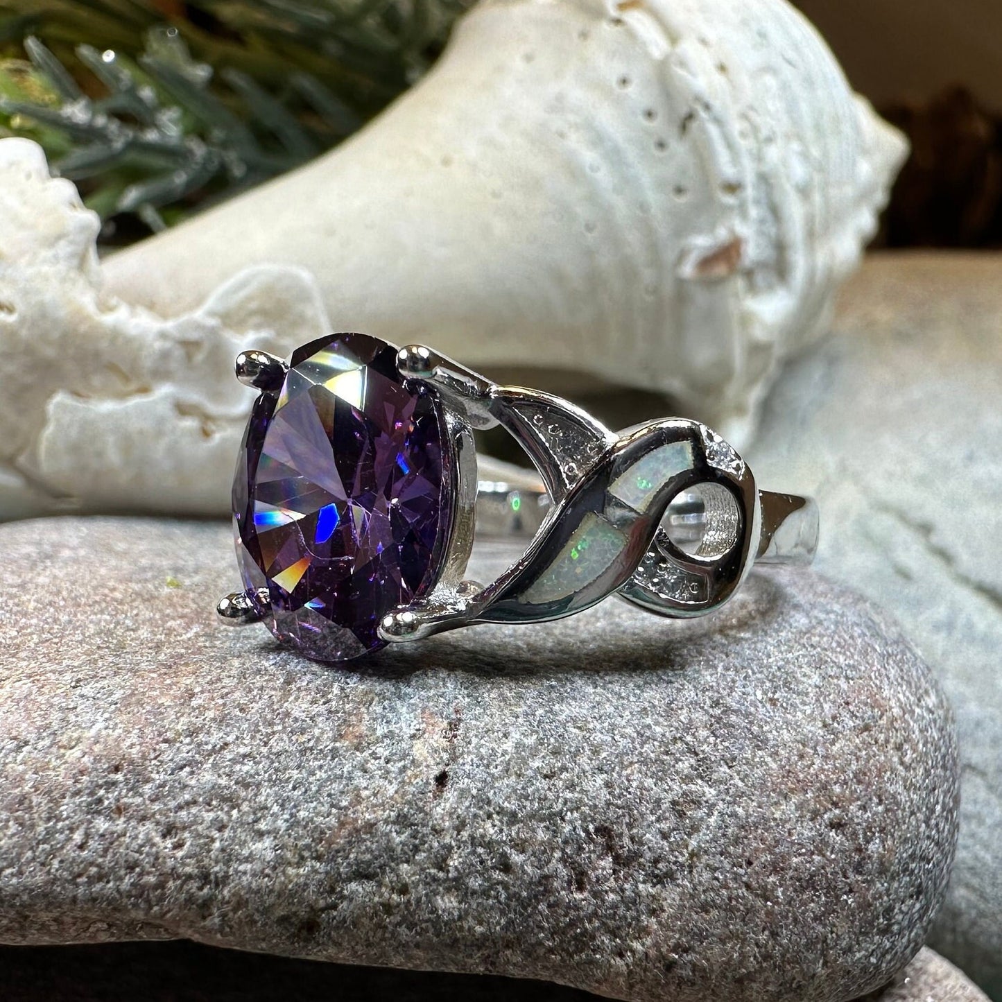 Boinne Opal Celtic Ring — view 10