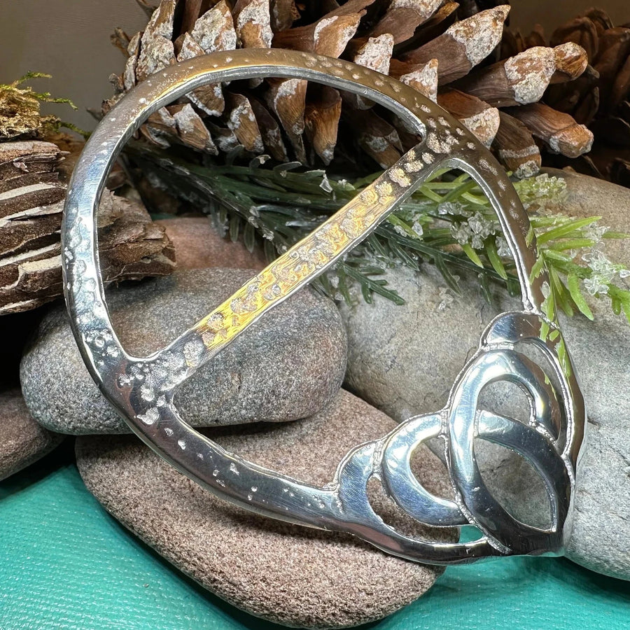 Pewter Celtic Heart Scarf Ring - Handmade in Scotland