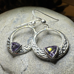 Trinity Knot Earrings, Celtic Jewelry, Irish Jewelry, Celtic Knot Jewelry, Bridal Jewelry, Blue Topaz, Scotland Jewelry, Mom Gift, Wife Gift
