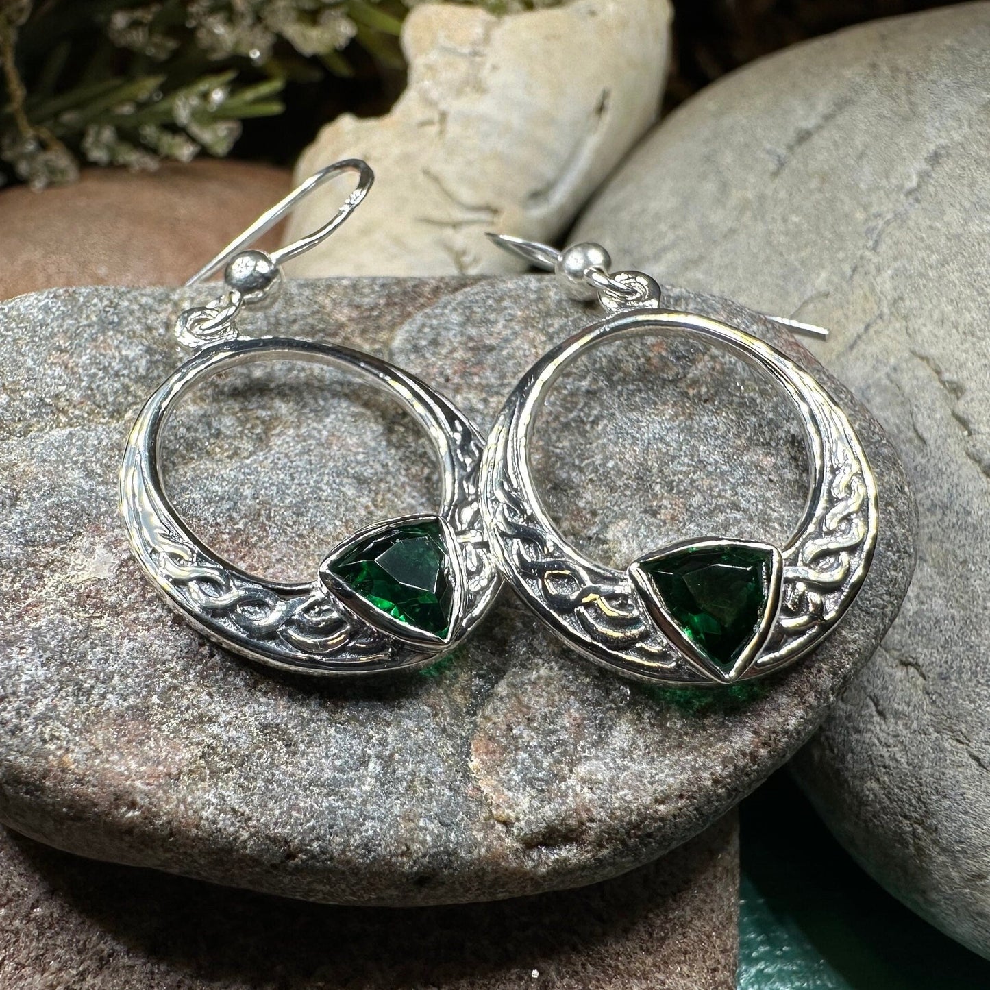 Trinity Knot Earrings, Celtic Jewelry, Irish Jewelry, Celtic Knot Jewelry, Bridal Jewelry, Blue Topaz, Scotland Jewelry, Mom Gift, Wife Gift