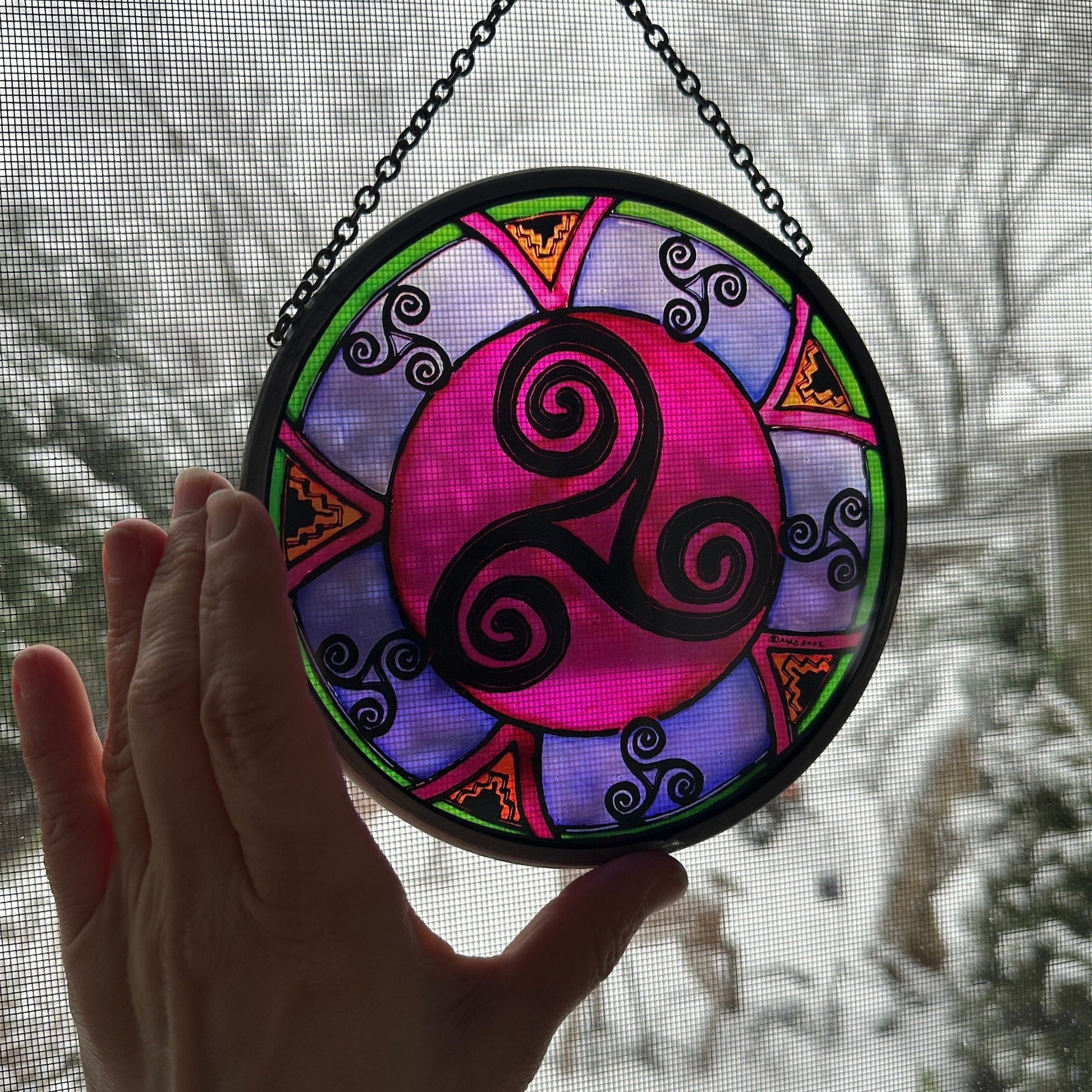 Purple Swirls Celtic Spiral Suncatcher — view 6