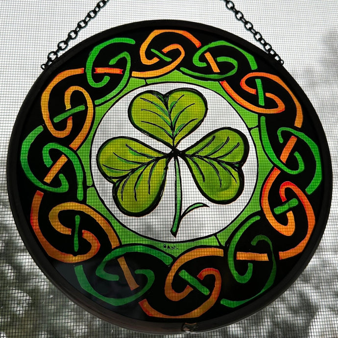 Irish Shamrock Wall Decor, Ireland Gift, Irish Stained Glass, New Home Gift, Clover Wedding Gift, Celtic Gift, Saint Patrick's Day