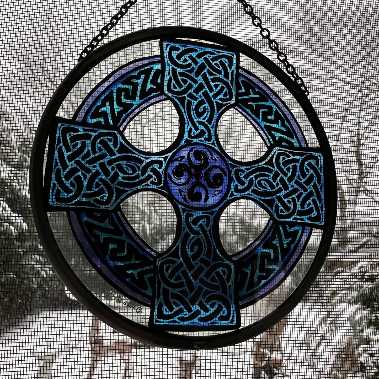 Celtic Cross Stained Glass Suncatcher — view 4