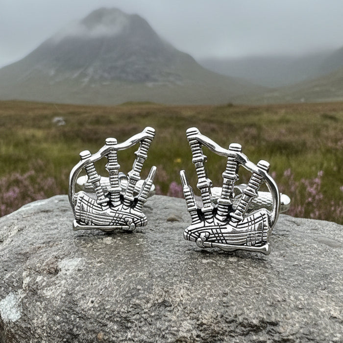 Highlander Bagpipes Cufflinks for Men