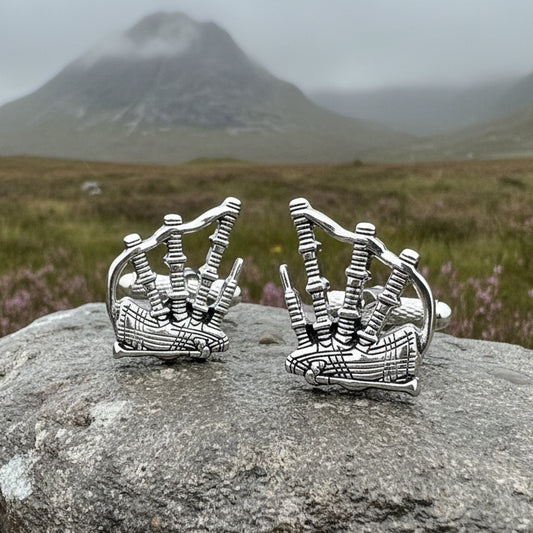 Highlander Bagpipes Cufflinks for Men