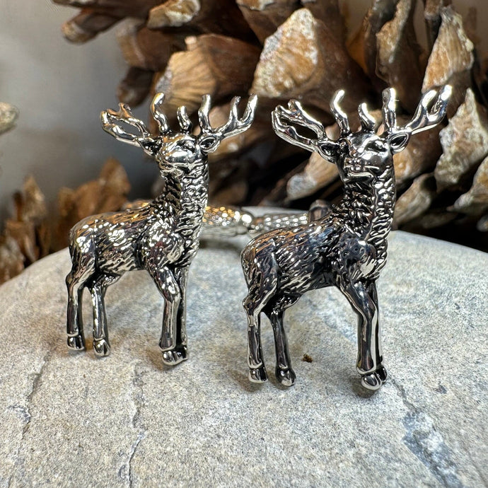 Stag Cuff Links, Scotland Jewelry, Men's Celtic Jewelry, Hunter Jewelry Gift, Groom Gift, Boyfriend Gift, Husband Gift, Hunting Cufflinks