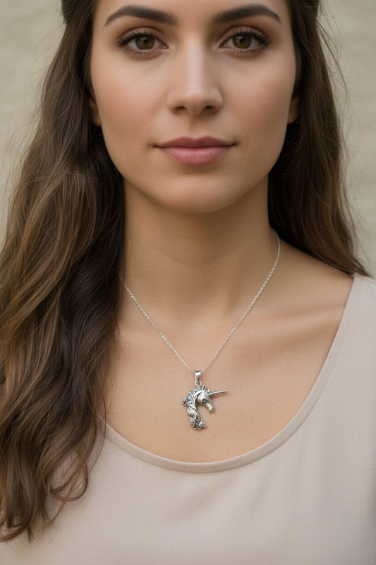 Unicorn Necklace, Celtic Jewelry, Scotland Jewelry, Mythical Creature, Fantasy Jewelry, Daughter Gift, Girlfriend Gift, Scotland Gift