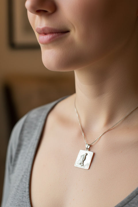 Load image into Gallery viewer, Rabbit Necklace, Nature Jewelry, Full Moon Pendant, Hare Necklace, Bunny, Animal Jewelry, New Beginnings, Inspirational Gift, Wiccan Jewelry
