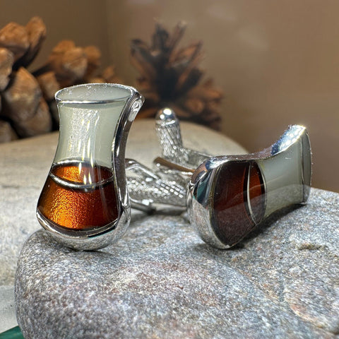Load image into Gallery viewer, Scotch Whisky Cuff Links, Scotland Jewelry, Men's Tie Clip, Whiskey Lover Gift, Groom Gift, Boyfriend Gift, Scottish Husband Gift, Dad Gift
