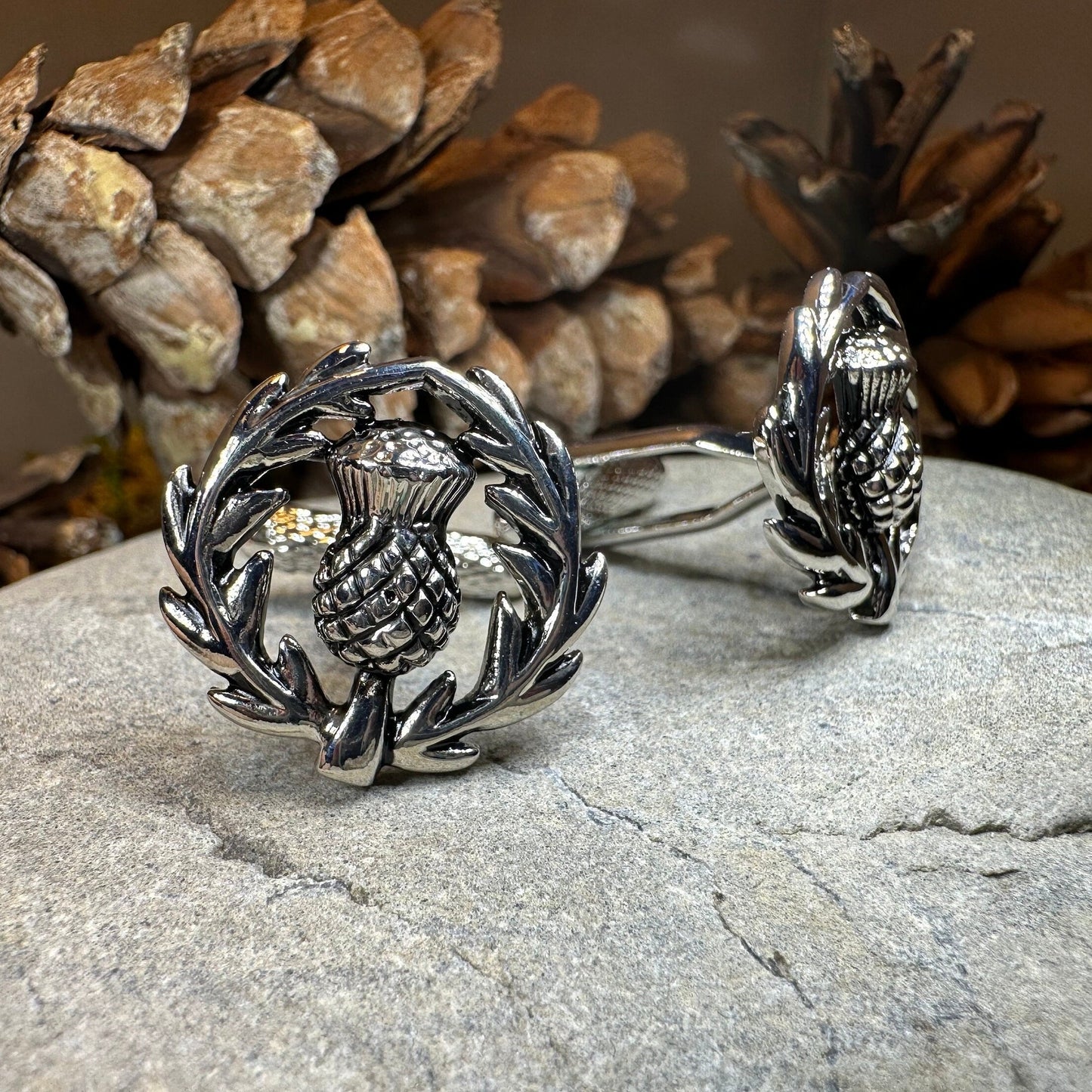 Thistle Cuff Links, Scotland Jewelry, Men's Celtic Jewelry, Bagpiper Jewelry Gift, Groom Gift, Boyfriend Gift, Scottish Husband Gift