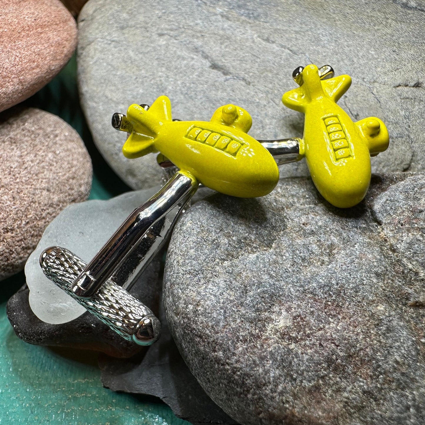 Yellow Submarine Cuff Links, Men's Jewelry, Beatles Lover Cufflinks Gift, Groom Gift, Boyfriend Gift, Husband Gift, Unique Cuff Links