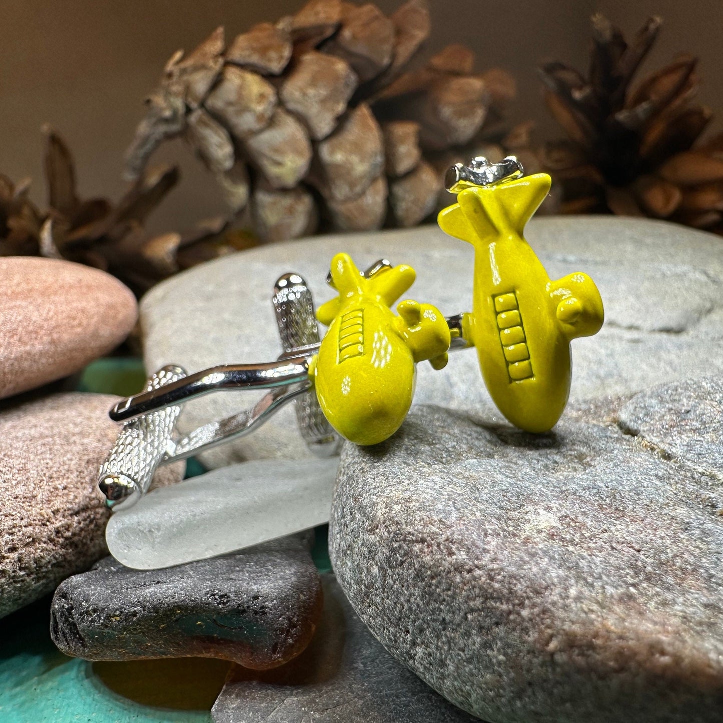 Yellow Submarine Cuff Links, Men's Jewelry, Beatles Lover Cufflinks Gift, Groom Gift, Boyfriend Gift, Husband Gift, Unique Cuff Links