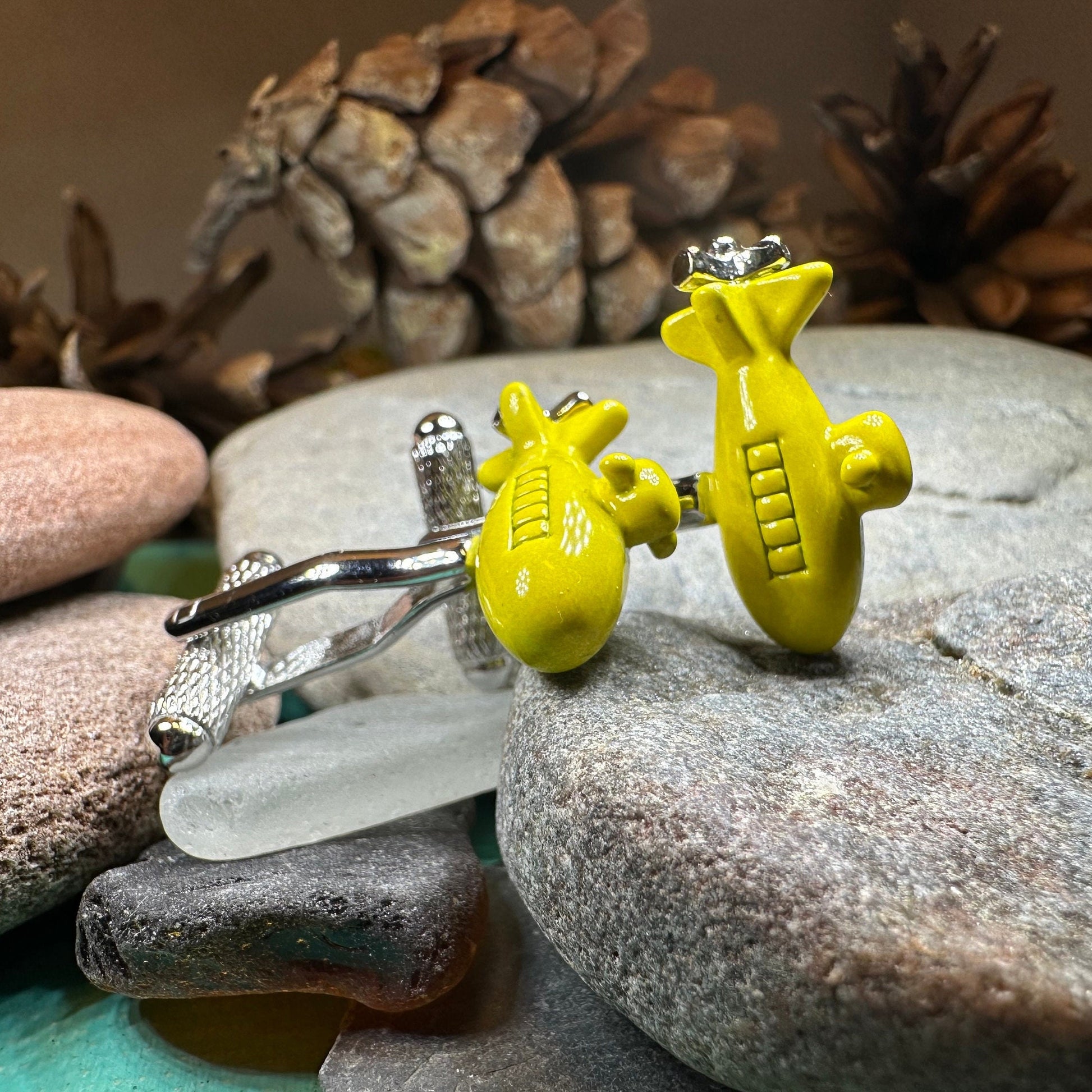 Yellow Submarine Cuff Links, Men's Jewelry, Beatles Lover Cufflinks Gift, Groom Gift, Boyfriend Gift, Husband Gift, Unique Cuff Links