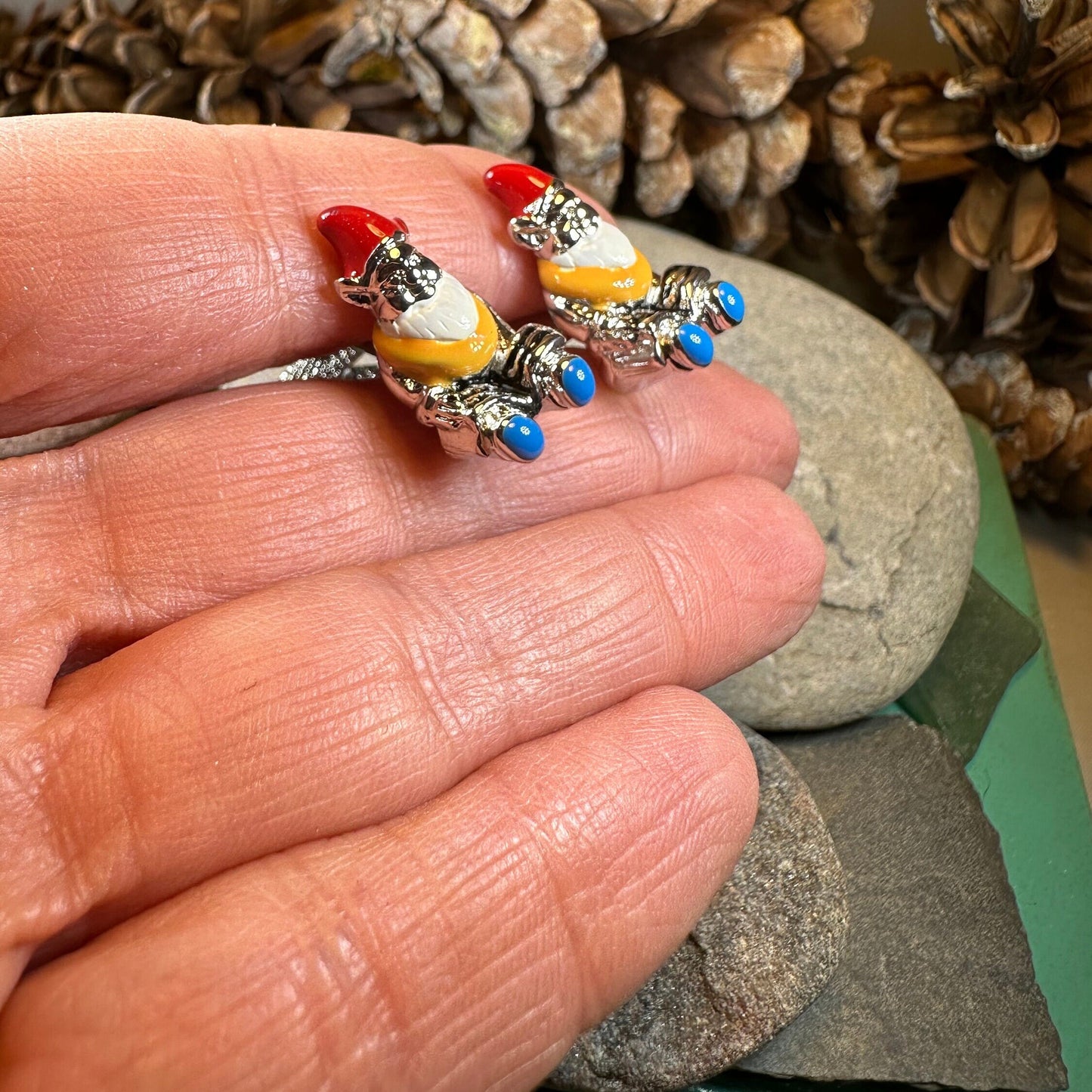 Gnome Cuff Links, Gardener Jewelry, Men's Irish Jewelry, Ireland Jewelry Gift, Groom Gift, Boyfriend Gift, Husband Gift, Scottish Cufflinks