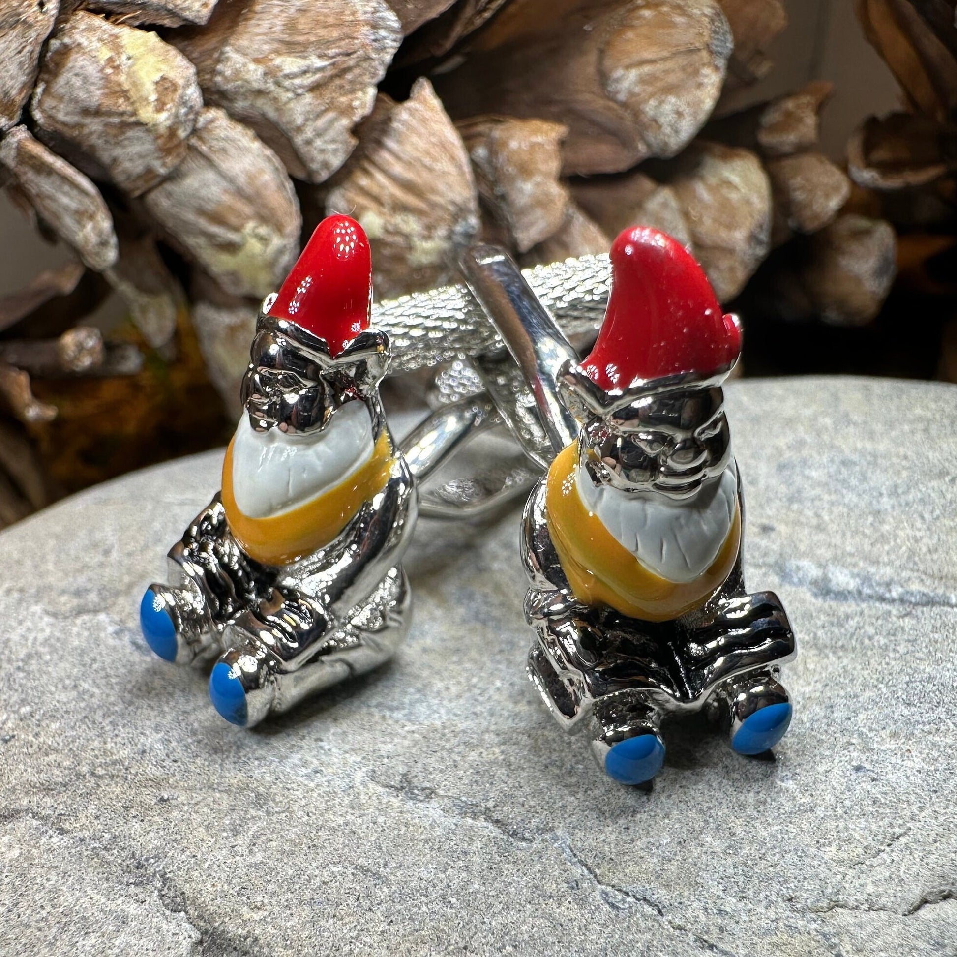 Gnome Cuff Links, Gardener Jewelry, Men's Irish Jewelry, Ireland Jewelry Gift, Groom Gift, Boyfriend Gift, Husband Gift, Scottish Cufflinks
