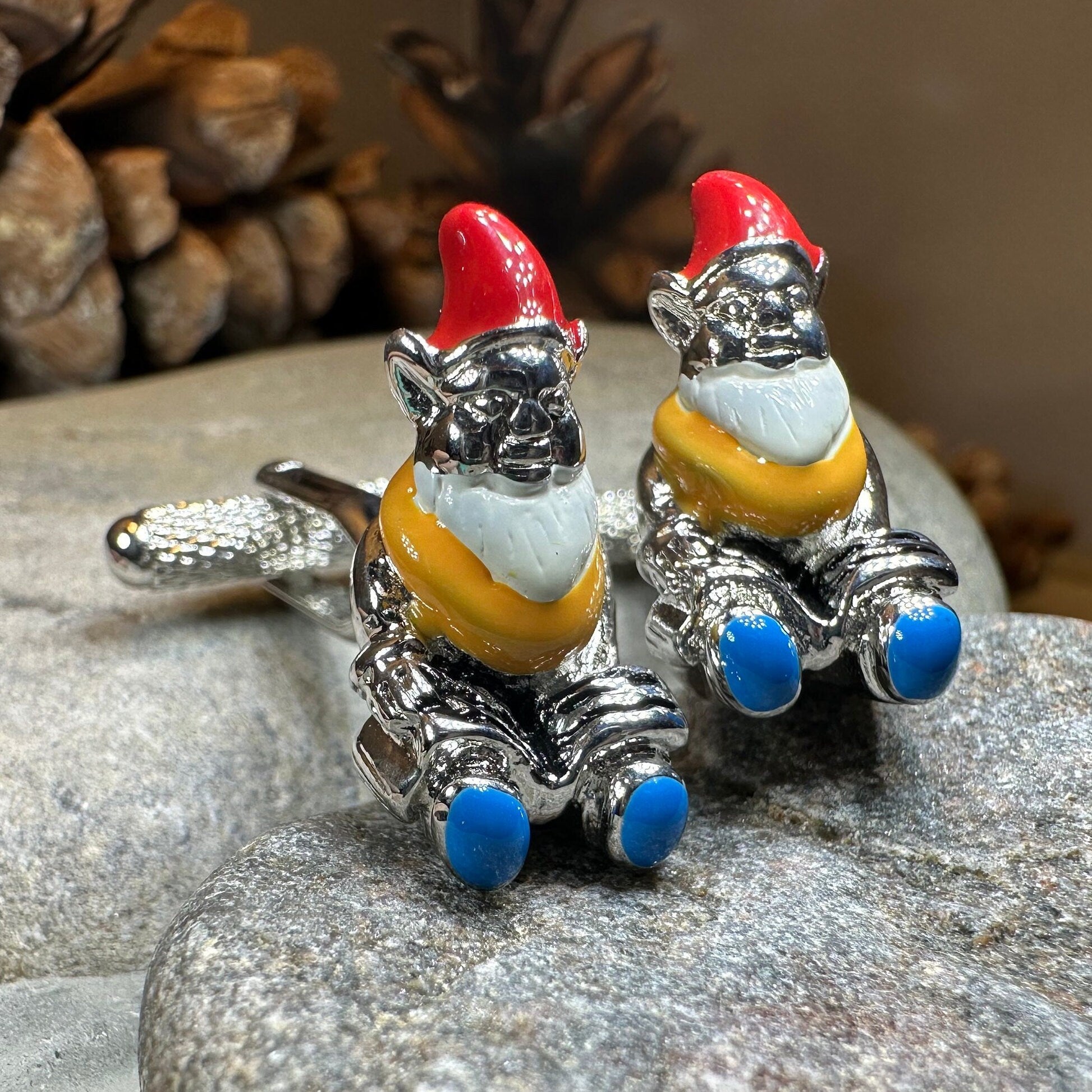 Gnome Cuff Links, Gardener Jewelry, Men's Irish Jewelry, Ireland Jewelry Gift, Groom Gift, Boyfriend Gift, Husband Gift, Scottish Cufflinks