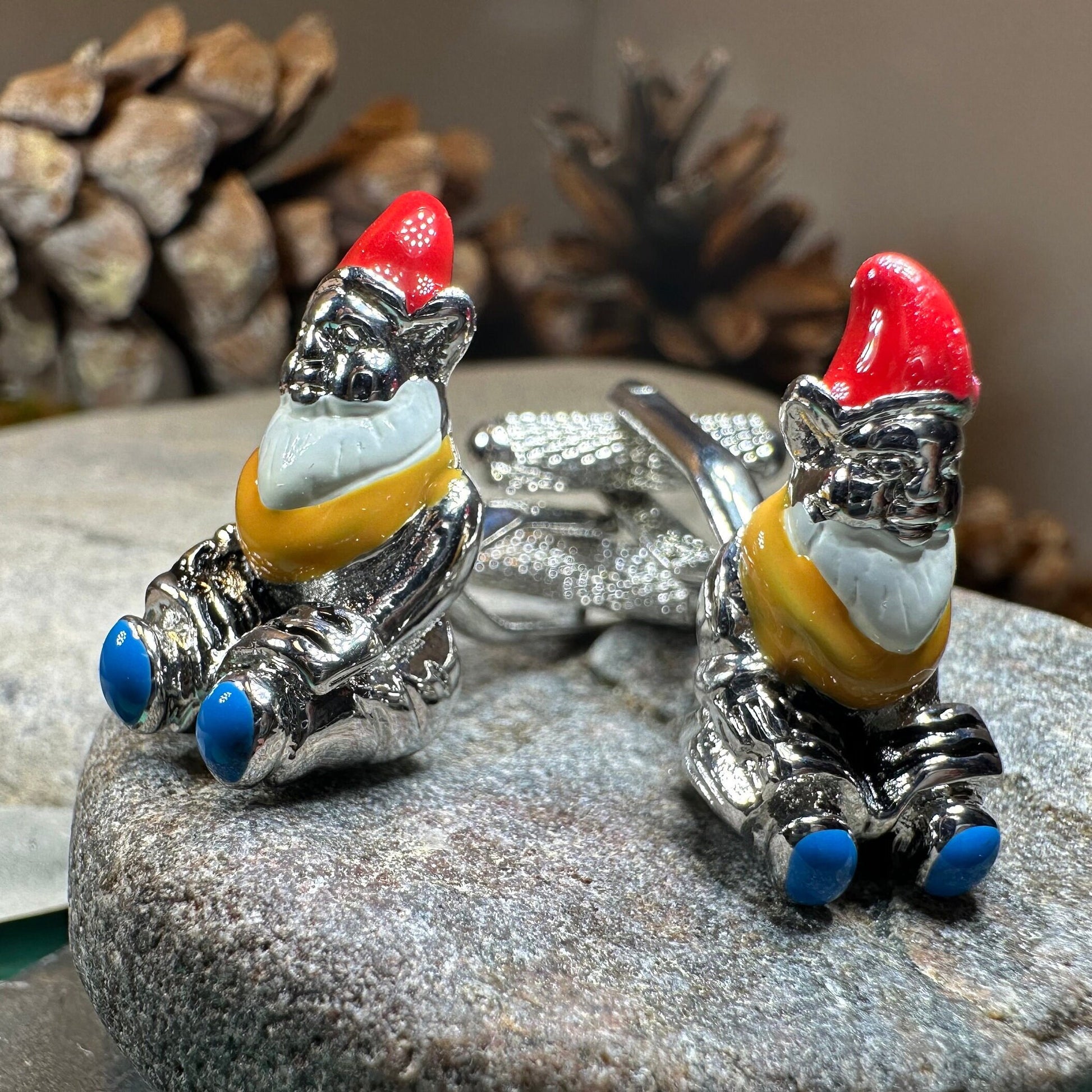 Gnome Cuff Links, Gardener Jewelry, Men's Irish Jewelry, Ireland Jewelry Gift, Groom Gift, Boyfriend Gift, Husband Gift, Scottish Cufflinks