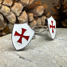 Load image into Gallery viewer, Knight&#39;s Templar Cuff Links, Cross Jewelry, Men&#39;s Christian Jewelry, Groom Gift, Boyfriend Gift, Husband Gift, Medieval Cufflinks, Dad Gift
