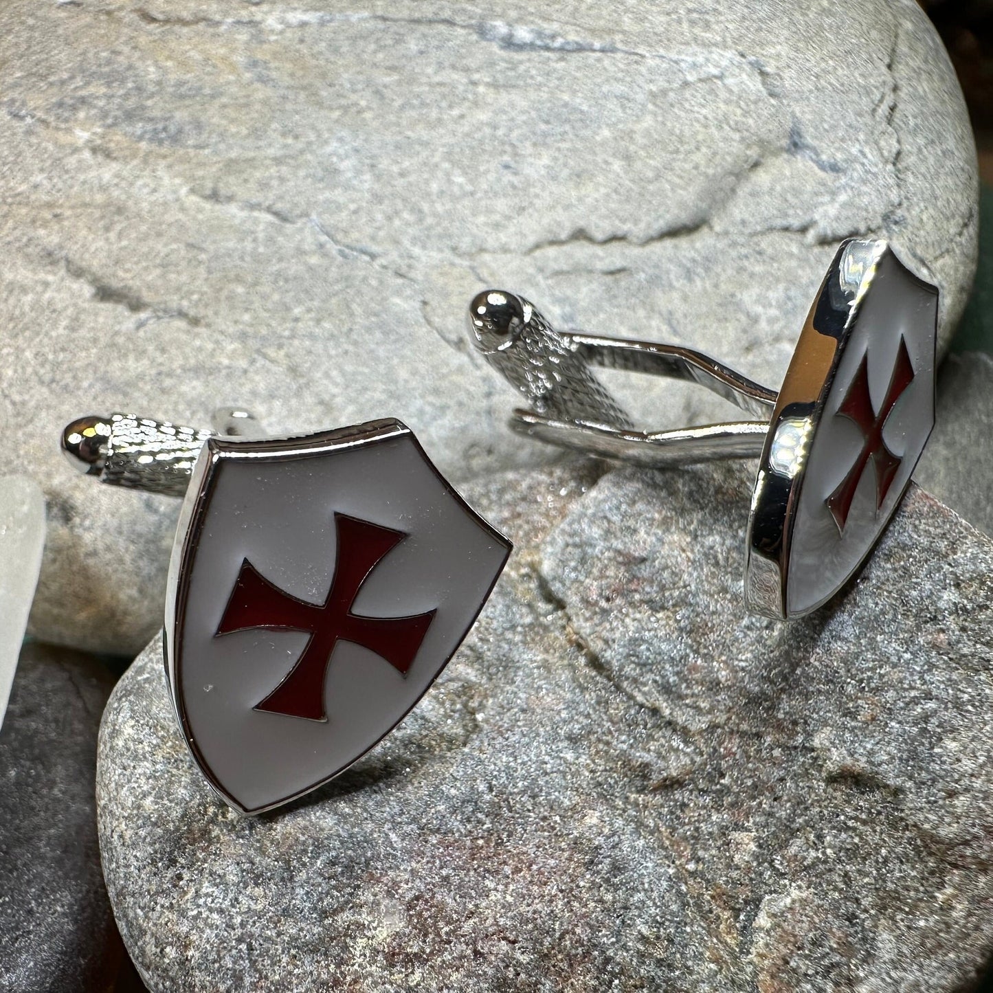 Knight's Templar Cuff Links, Cross Jewelry, Men's Christian Jewelry, Groom Gift, Boyfriend Gift, Husband Gift, Medieval Cufflinks, Dad Gift