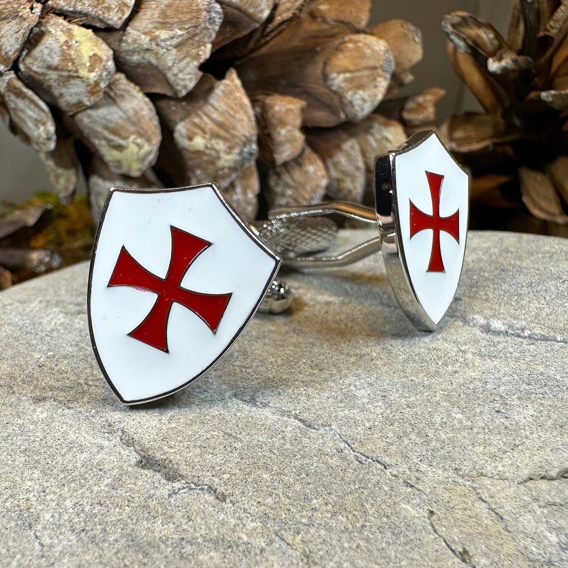 Knight's Templar Cuff Links, Cross Jewelry, Men's Christian Jewelry, Groom Gift, Boyfriend Gift, Husband Gift, Medieval Cufflinks, Dad Gift