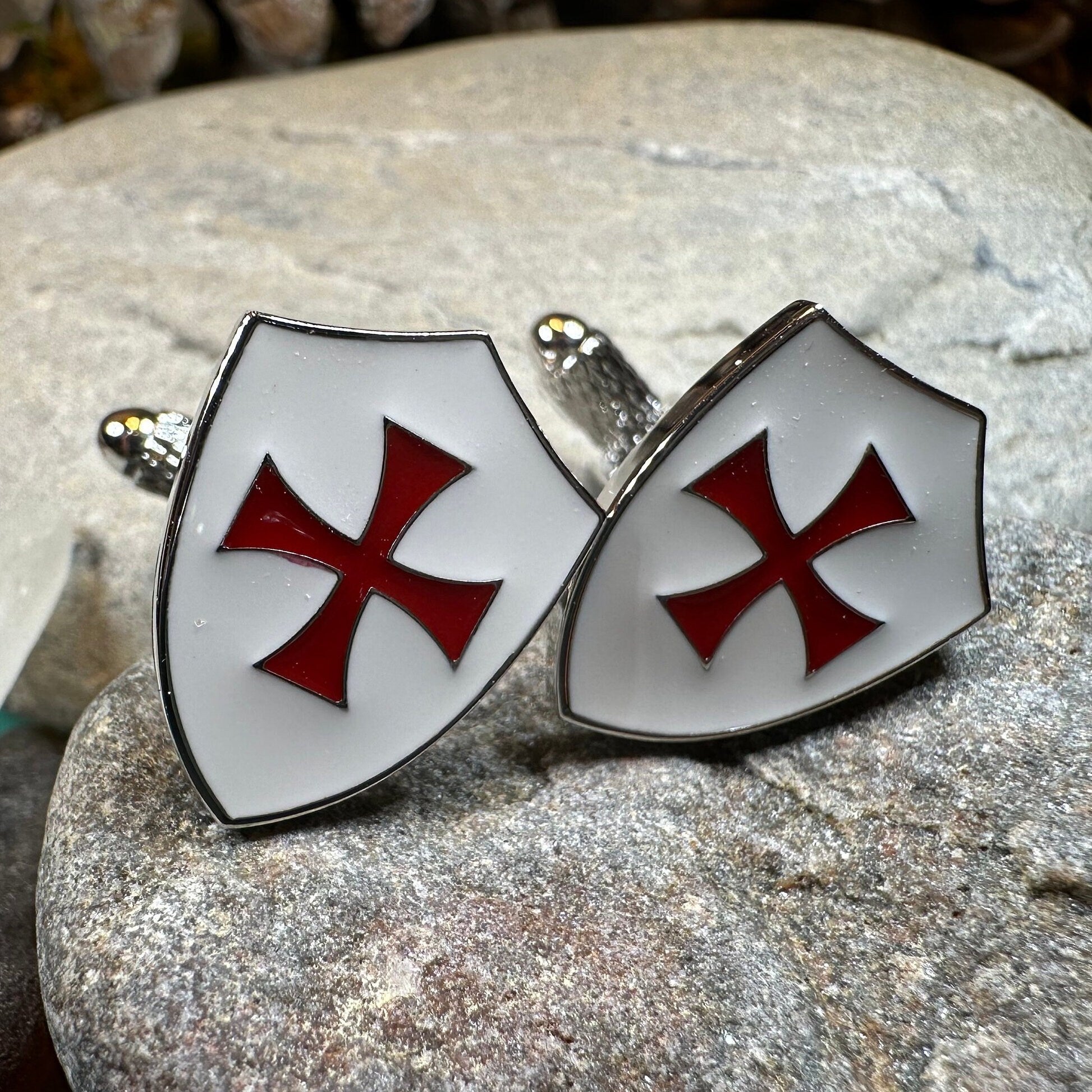 Knight's Templar Cuff Links, Cross Jewelry, Men's Christian Jewelry, Groom Gift, Boyfriend Gift, Husband Gift, Medieval Cufflinks, Dad Gift