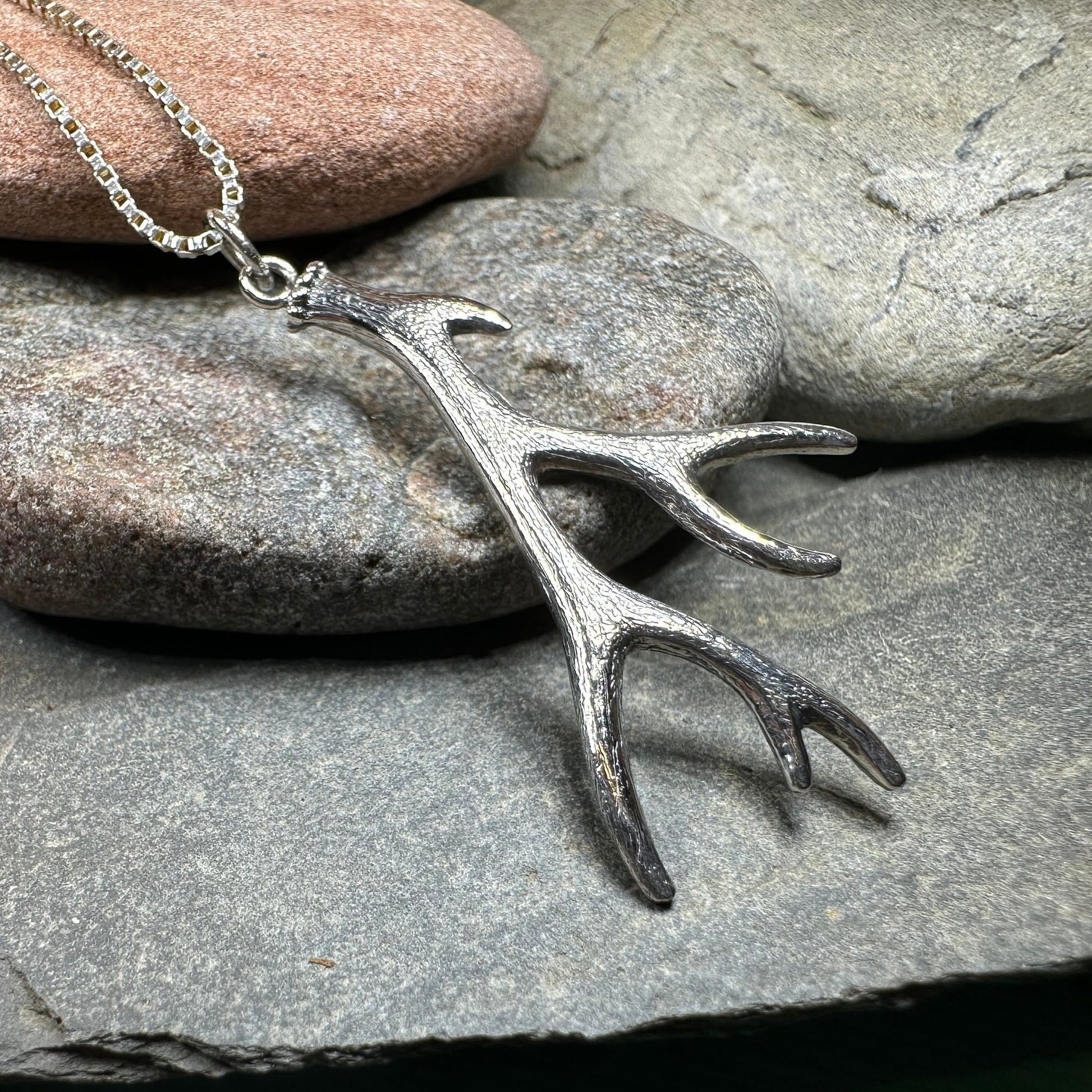 Stag Antler Pendant, Scotland Jewelry, Celtic Jewelry, Anniversary Gift, Deer Jewelry, Nature Jewelry, Scottish Animal Jewelry, Hunter Gift