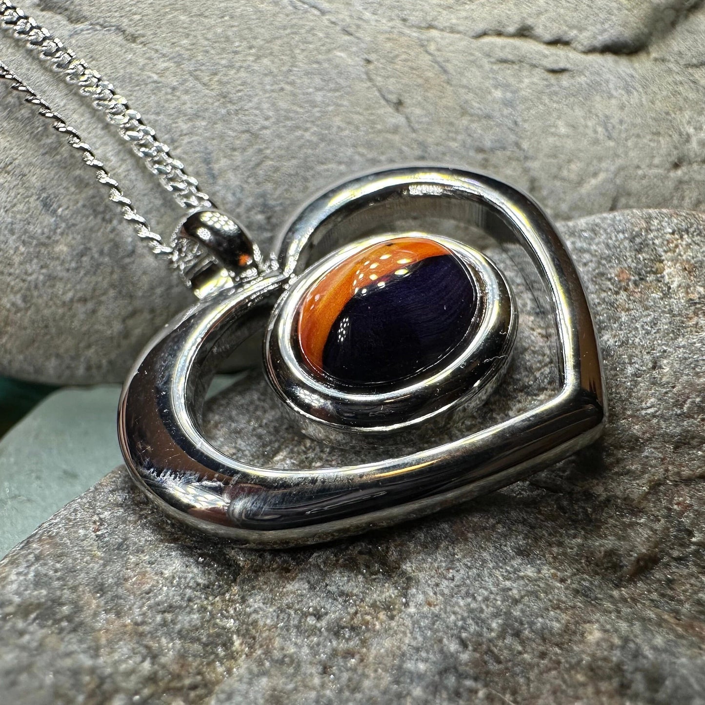 Heathergems Open Heart Necklace - Handmade in Scotland — view 5