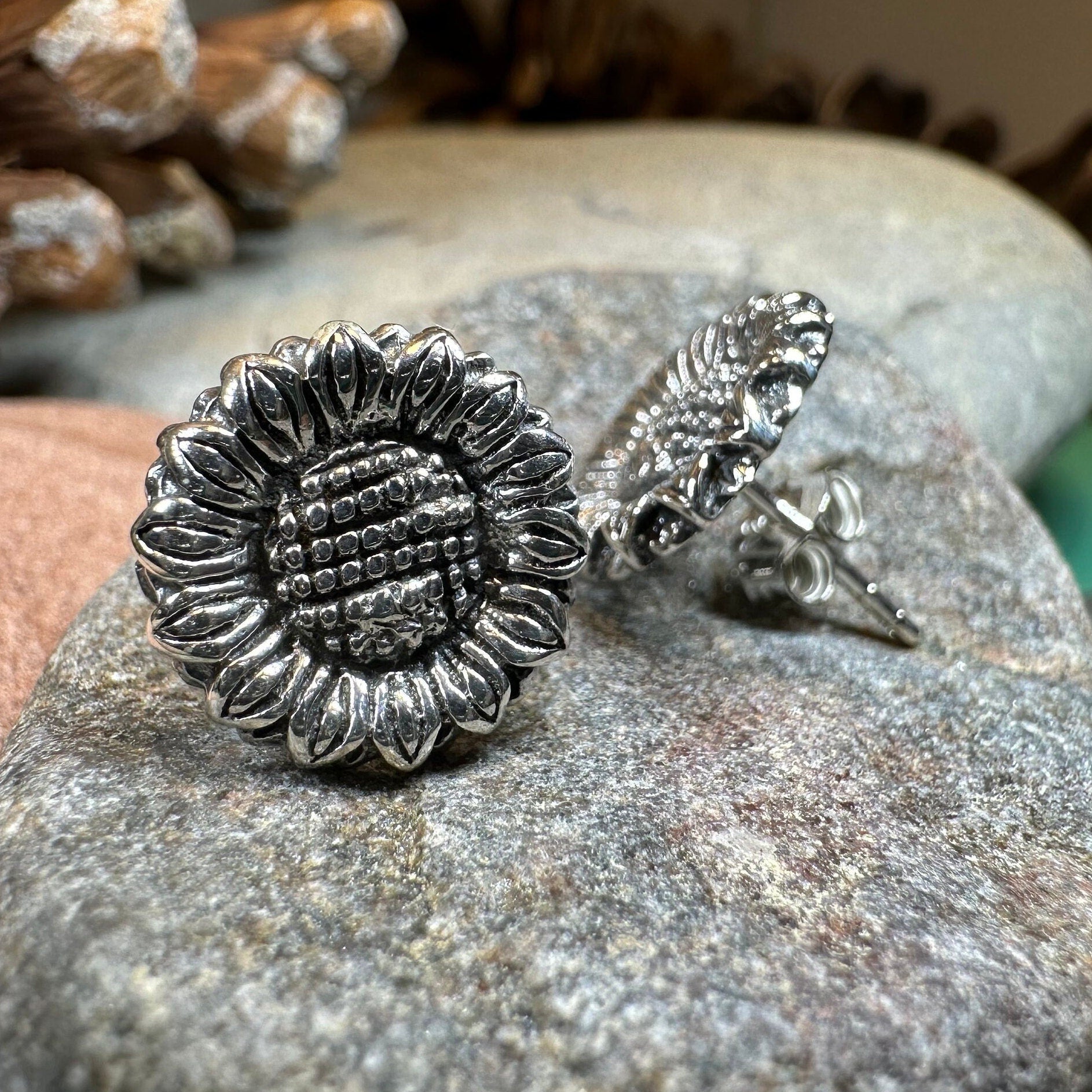 Sunflower Earrings, Flower Jewelry, Tuscany Sunflower Jewelry, Nature Jewelry, Graduation Gift, Summer Stud Earrings, Autumn Gift, Italy