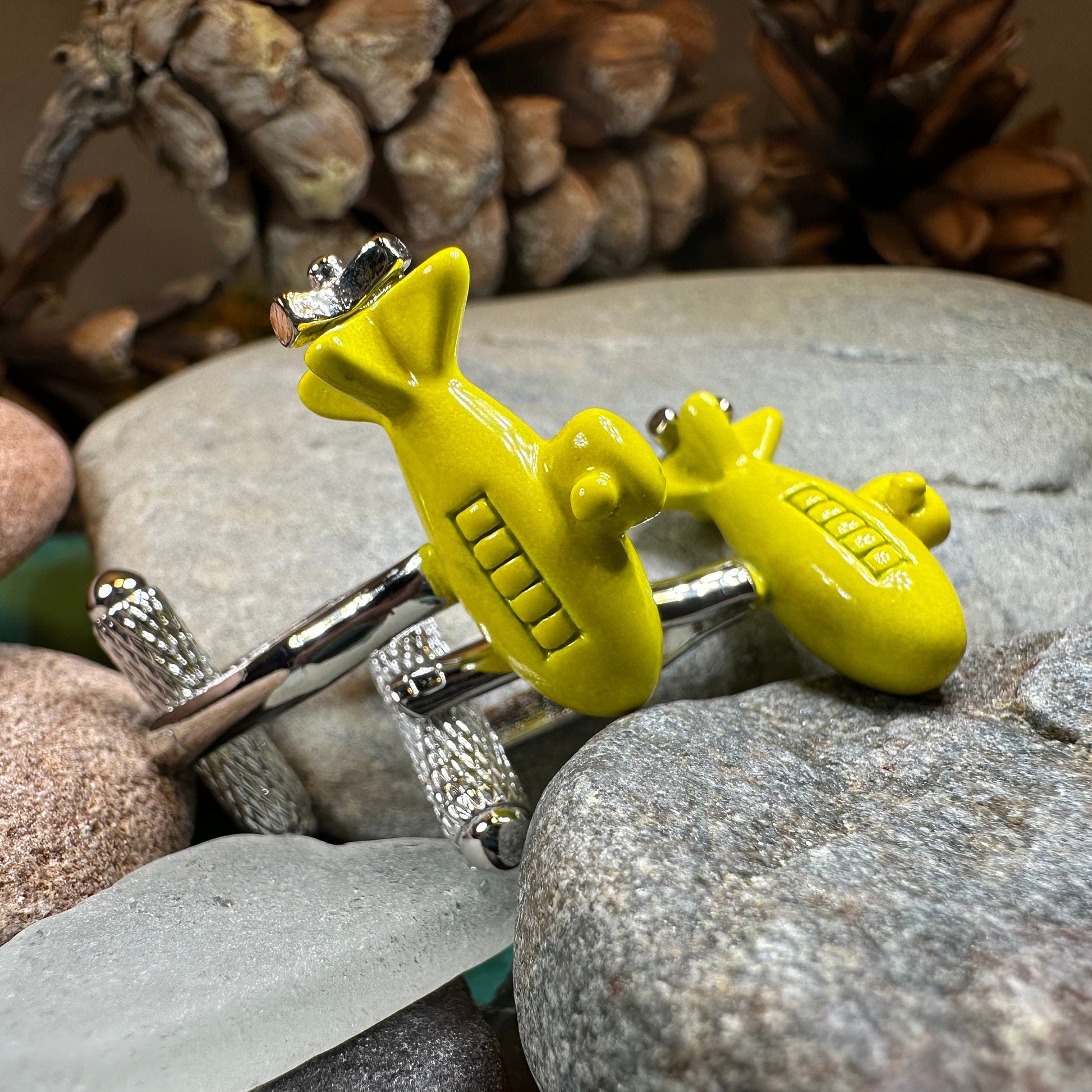 Yellow Submarine Cuff Links, Men's Jewelry, Beatles Lover Cufflinks Gift, Groom Gift, Boyfriend Gift, Husband Gift, Unique Cuff Links