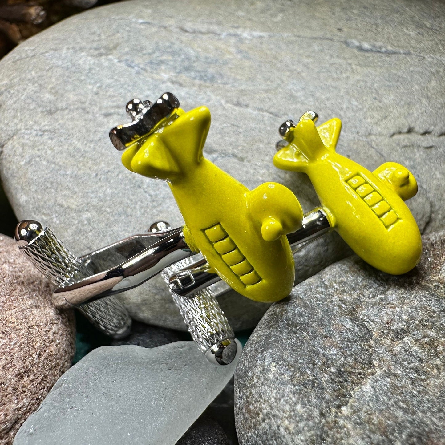 Yellow Submarine Cuff Links, Men's Jewelry, Beatles Lover Cufflinks Gift, Groom Gift, Boyfriend Gift, Husband Gift, Unique Cuff Links