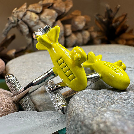 Yellow Submarine Cuff Links, Men's Jewelry, Beatles Lover Cufflinks Gift, Groom Gift, Boyfriend Gift, Husband Gift, Unique Cuff Links