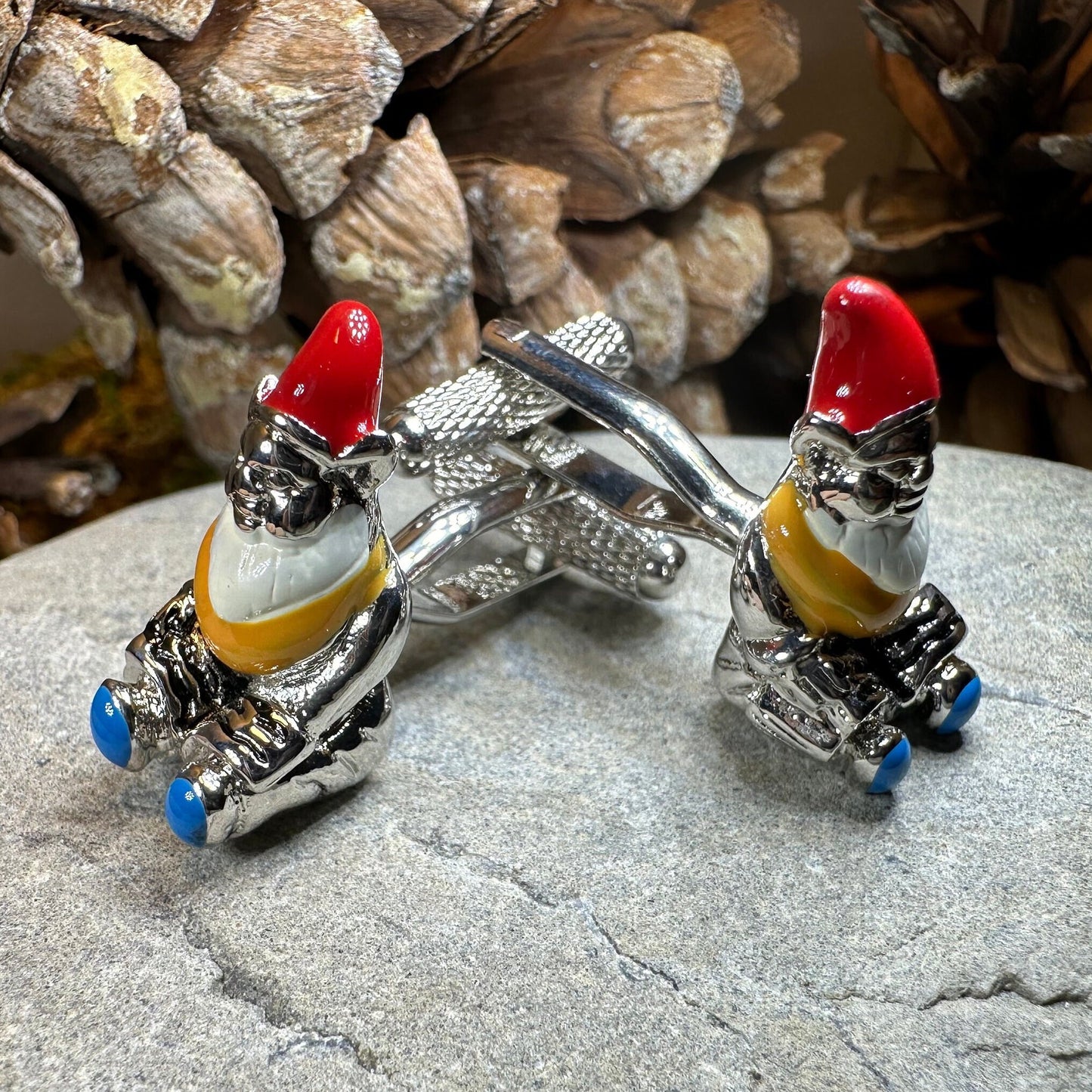 Gnome Cuff Links, Gardener Jewelry, Men's Irish Jewelry, Ireland Jewelry Gift, Groom Gift, Boyfriend Gift, Husband Gift, Scottish Cufflinks