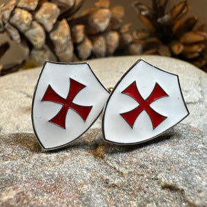 Knight's Templar Cuff Links, Cross Jewelry, Men's Christian Jewelry, Groom Gift, Boyfriend Gift, Husband Gift, Medieval Cufflinks, Dad Gift