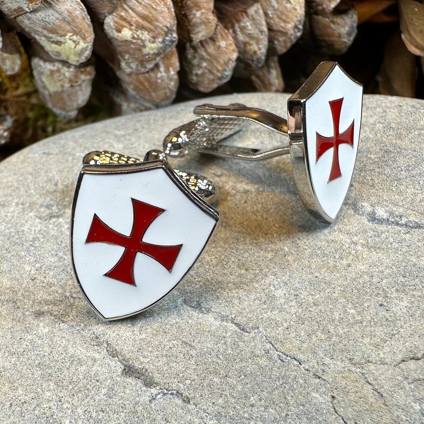 Knight's Templar Cuff Links, Cross Jewelry, Men's Christian Jewelry, Groom Gift, Boyfriend Gift, Husband Gift, Medieval Cufflinks, Dad Gift