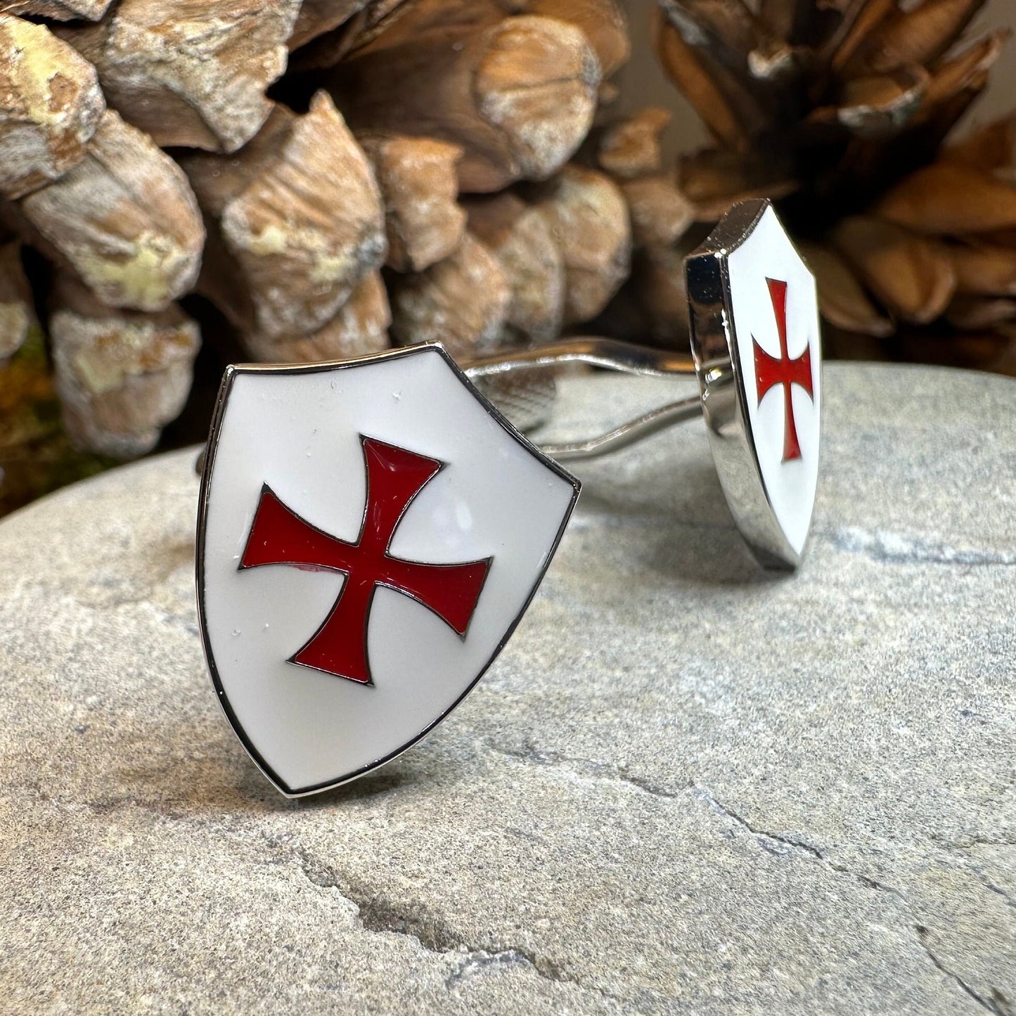 Knight's Templar Cuff Links, Cross Jewelry, Men's Christian Jewelry, Groom Gift, Boyfriend Gift, Husband Gift, Medieval Cufflinks, Dad Gift